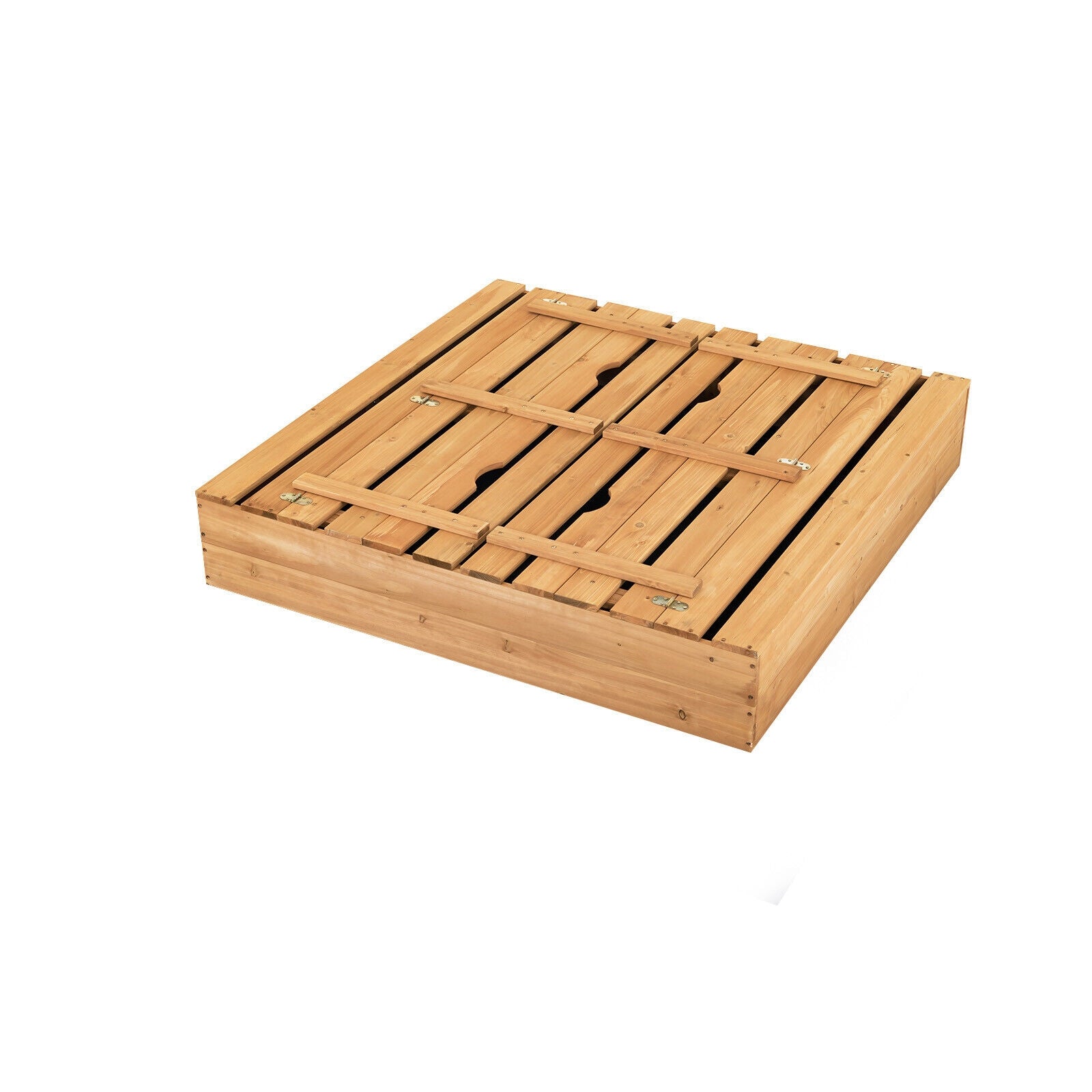 GBruno Kids Wooden Sandbox with 2 Foldable Bench Seats