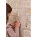 Majvillan Dollhouse Wallpaper 147-02 close up girl putting stickers on wall