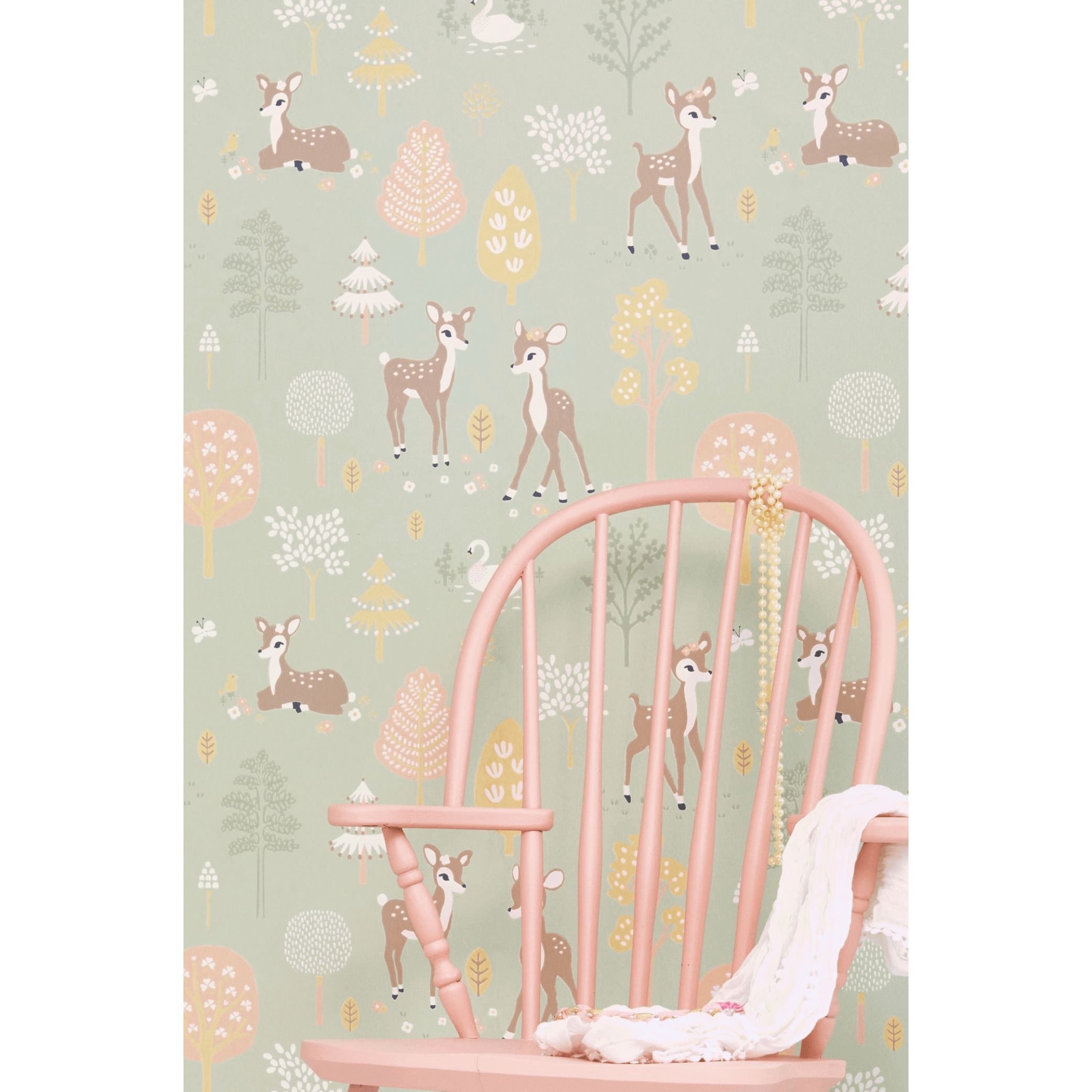 Majvillan Golden Woods Wallpaper 125-02 close up chair