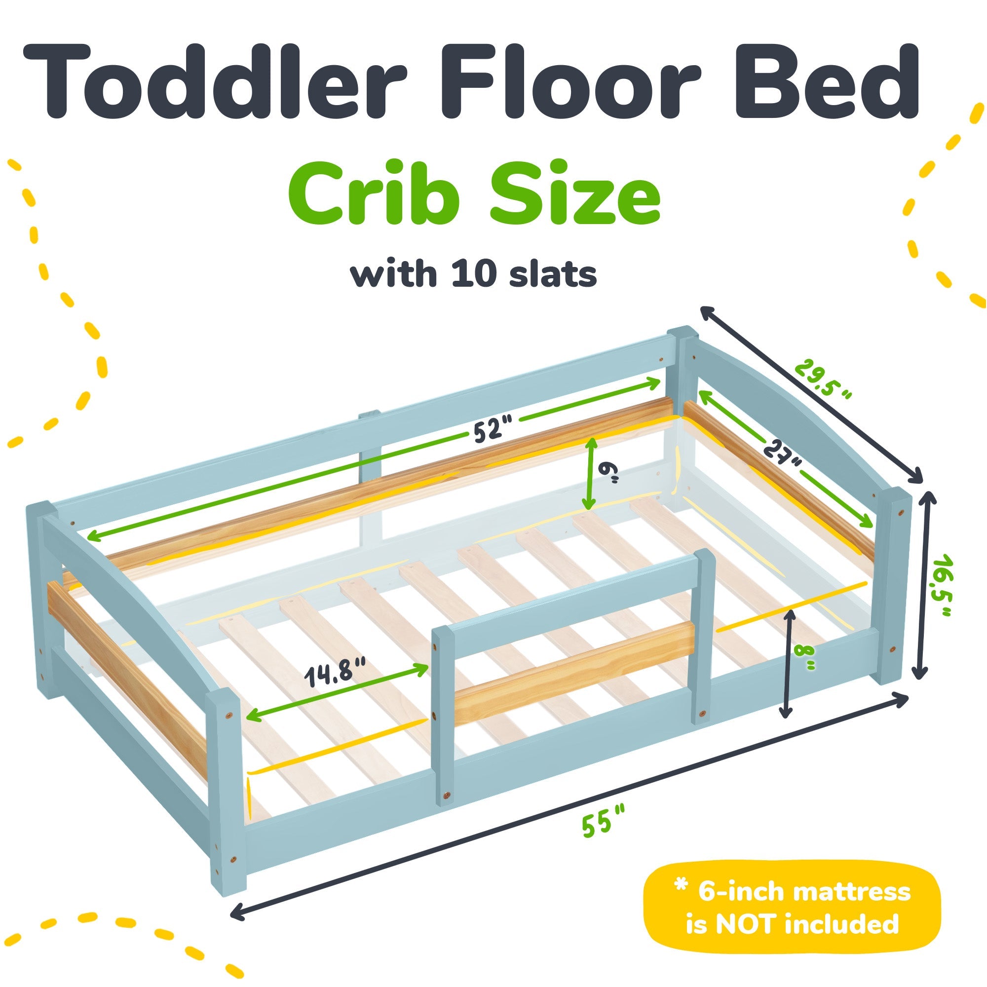 Ocodile Floor Bed - Crib Size