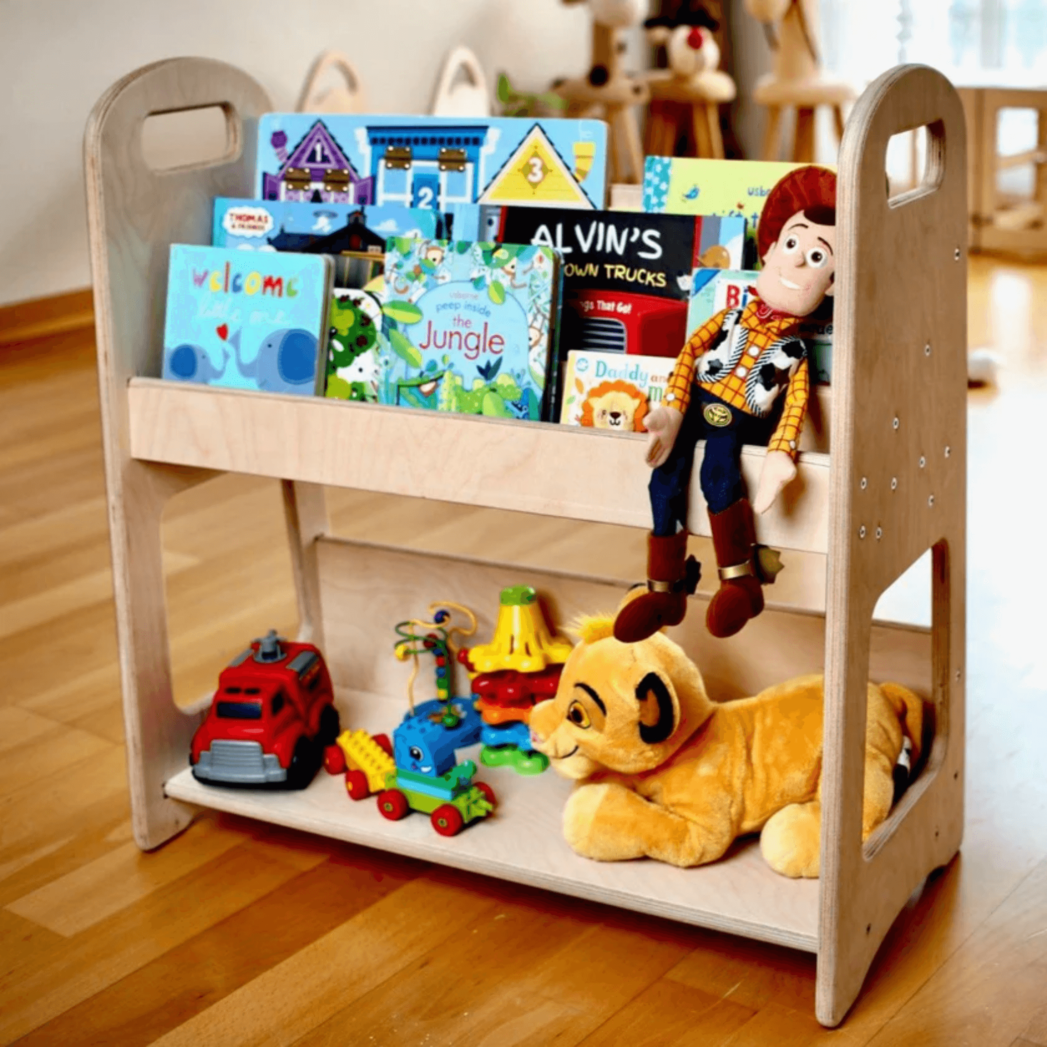 Kidodido Wooden Bookshelf KIDO18 with books