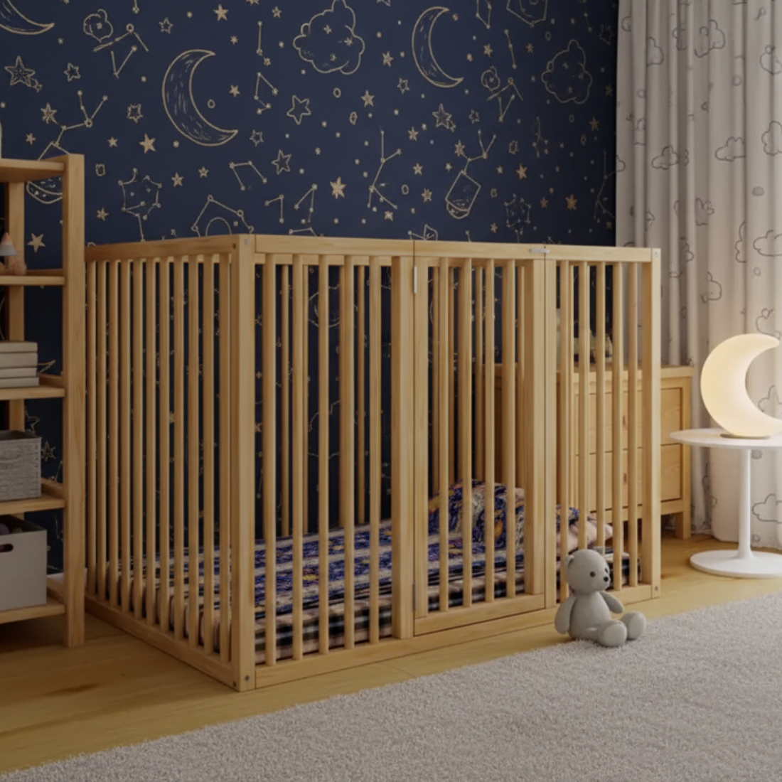 Tomo - Montessori Floor Bed with High Railings and Gate