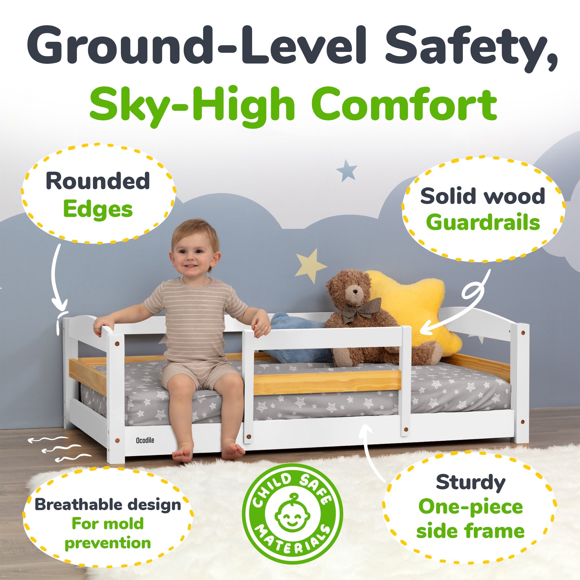 Ocodile Floor Bed - Crib Size