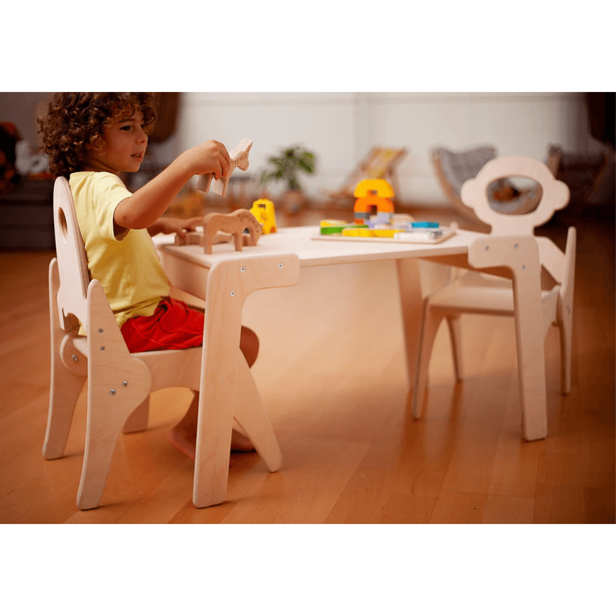 Kidodido Montessori Table and Chair Set KID073 child sitting on chair