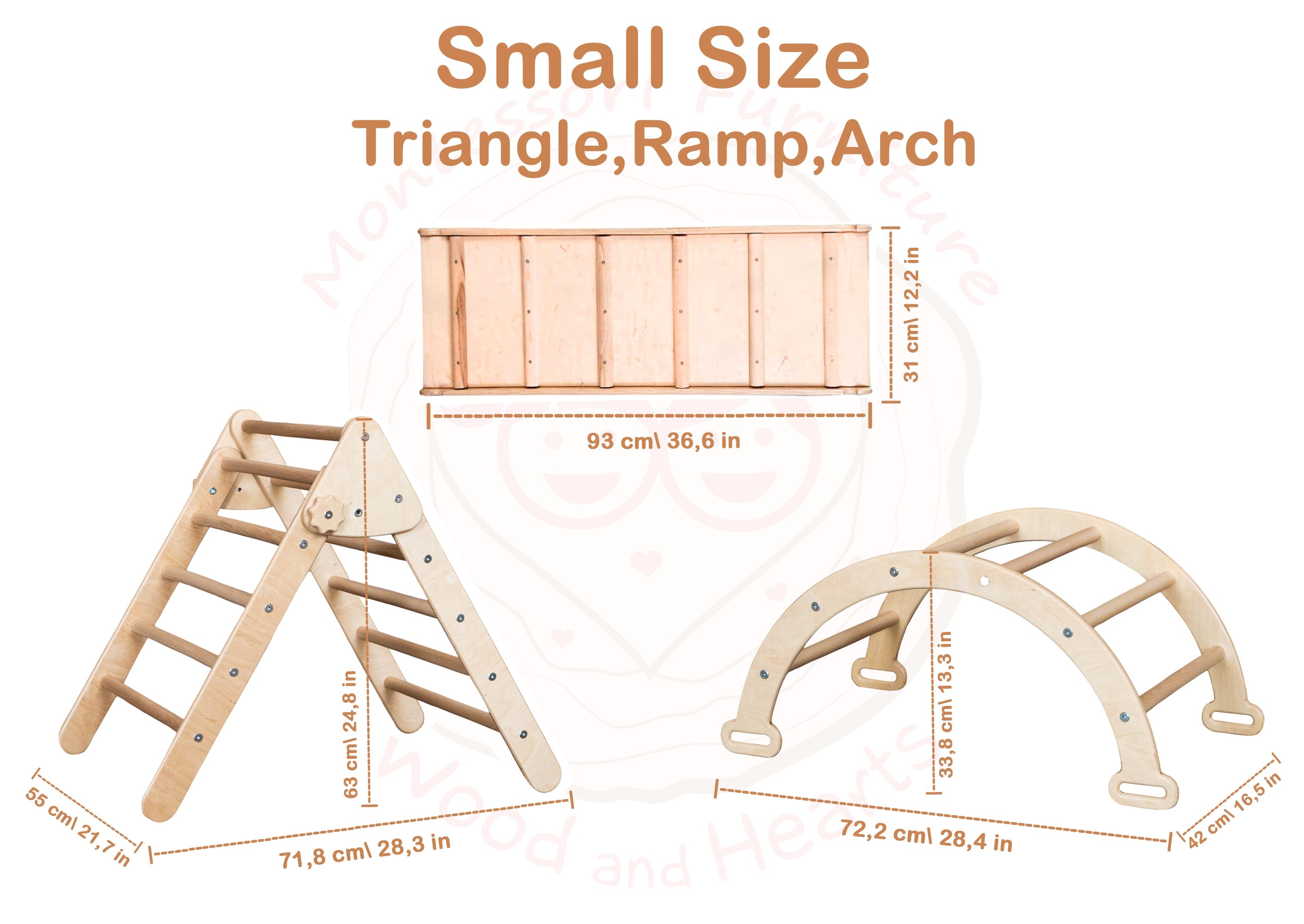 Woodandhearts Montessori Climbing Set of 3