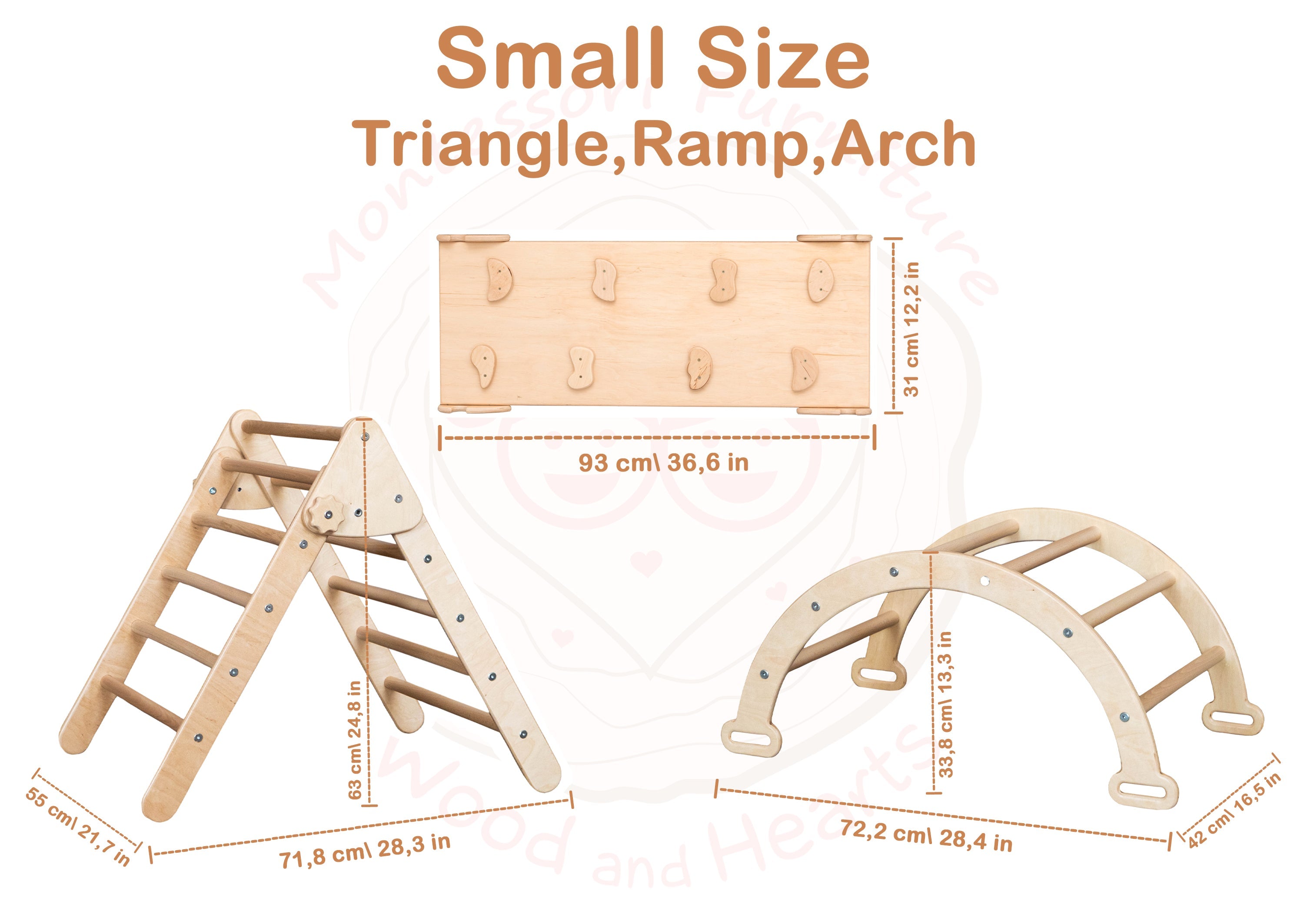 Woodandhearts Montessori Climbing Set of 3