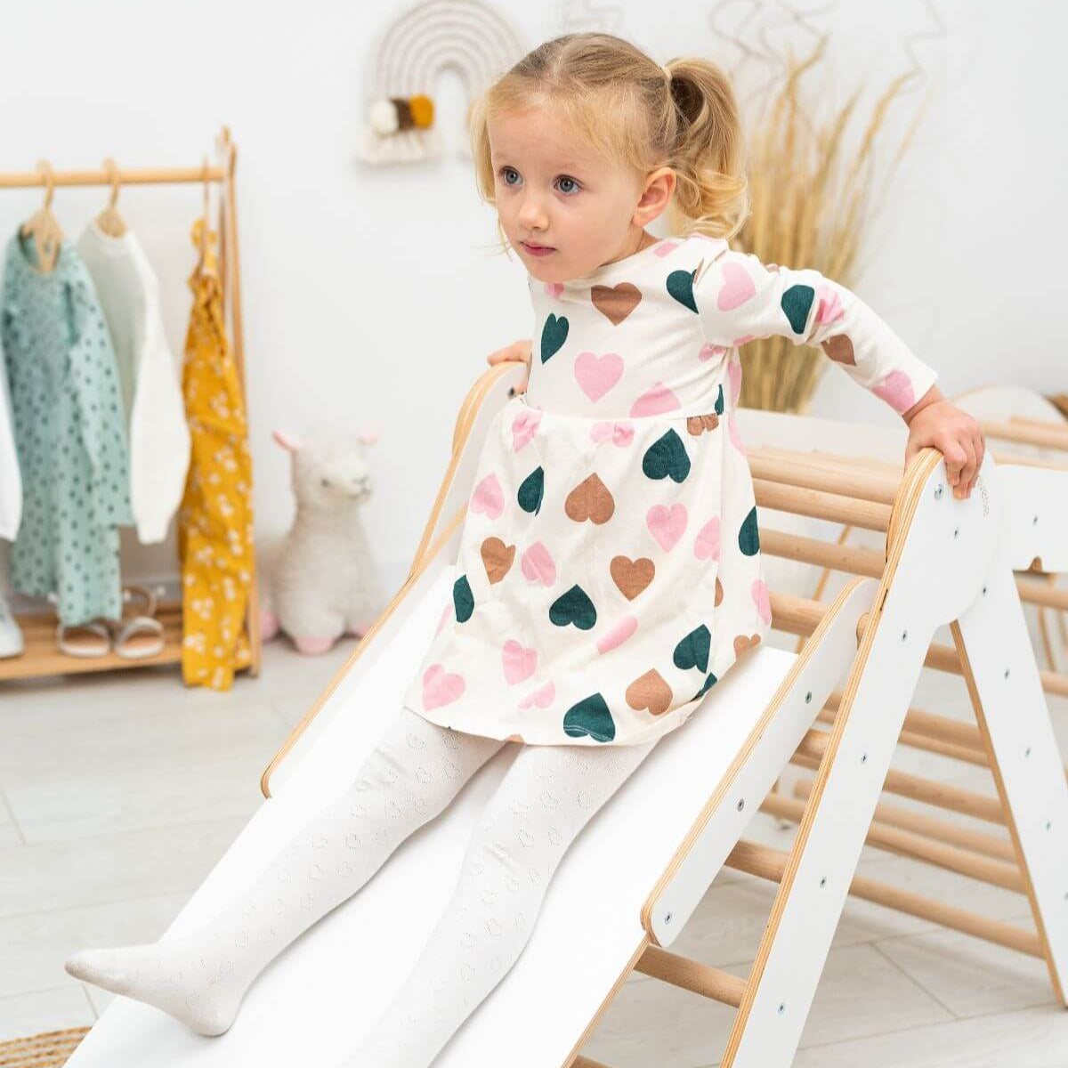 Enjoy the Wood 3 in 1 Montessori Climbing Set: Pikler Triangle + Sliding Ramp + Ladder