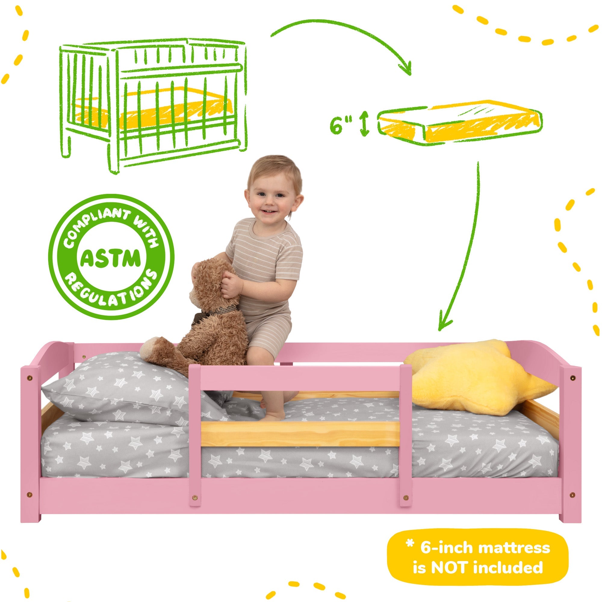 Ocodile Floor Bed - Crib Size