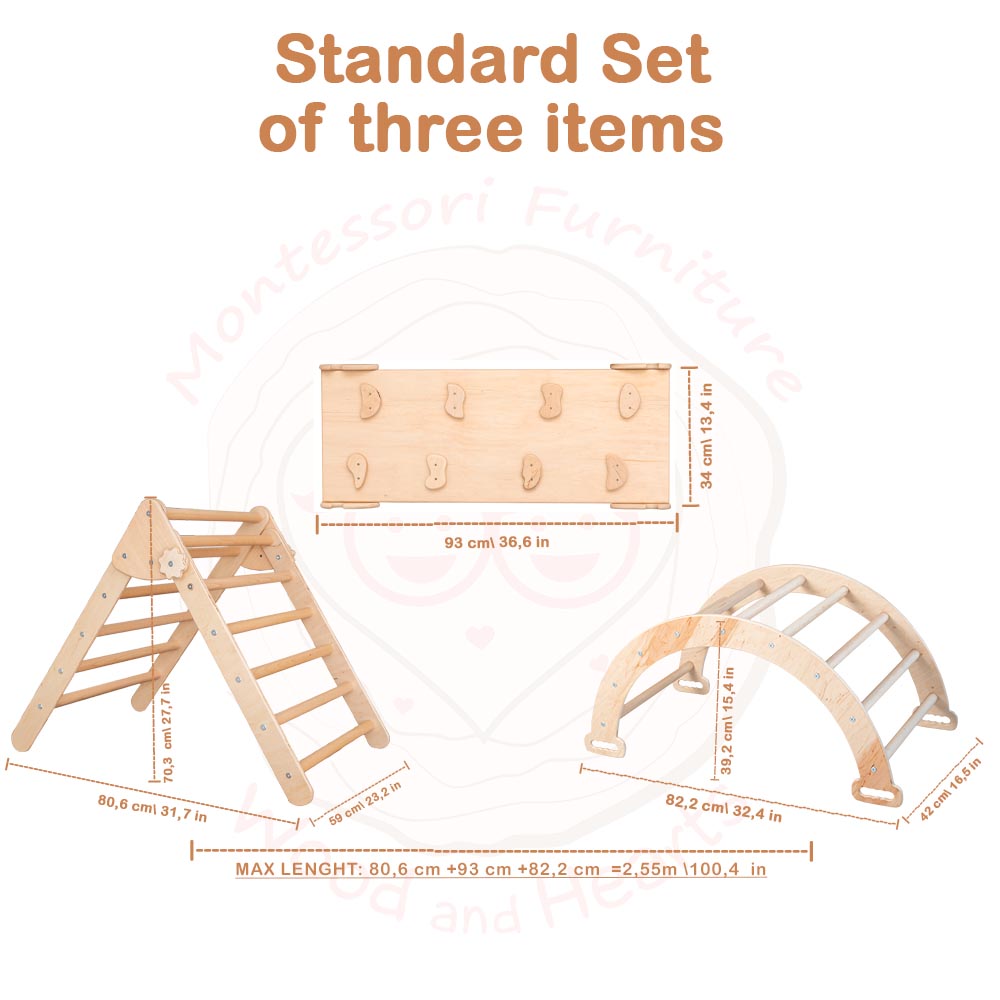 Woodandhearts Montessori Climbing Set of 3