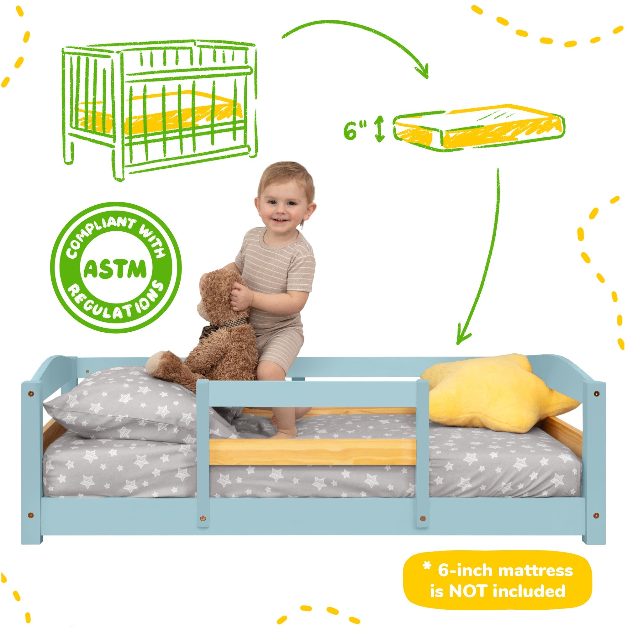 Ocodile Floor Bed - Crib Size