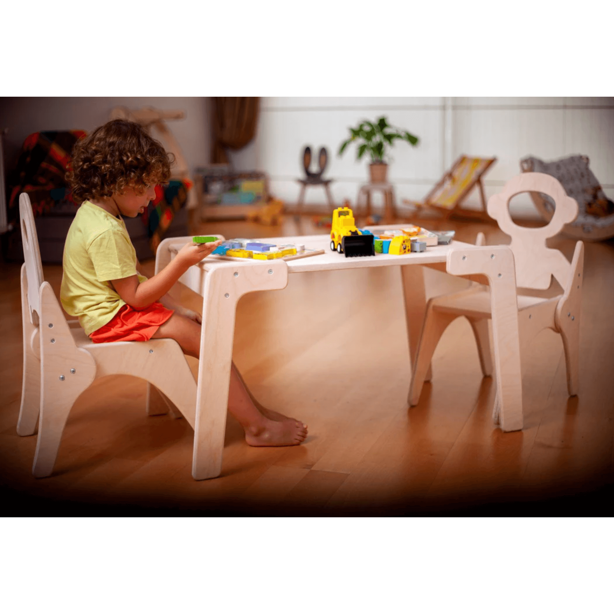 Kidodido Montessori Table and Chair Set KID073 child sitting at table