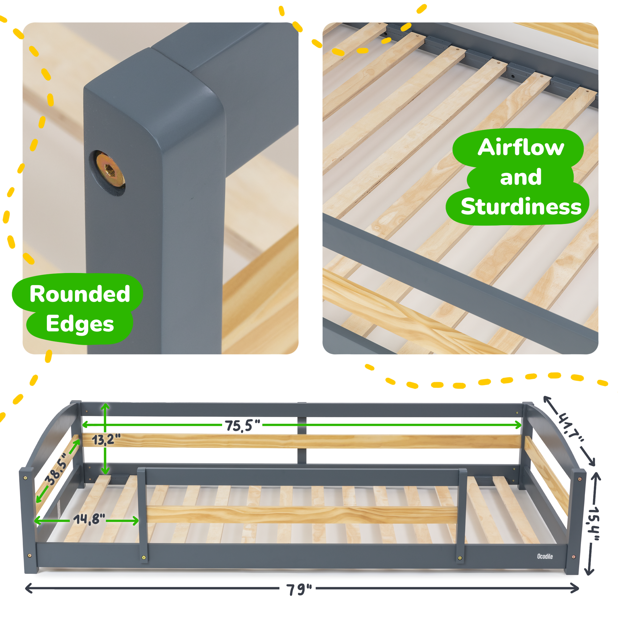 Ocodile Floor Bed - Twin Size