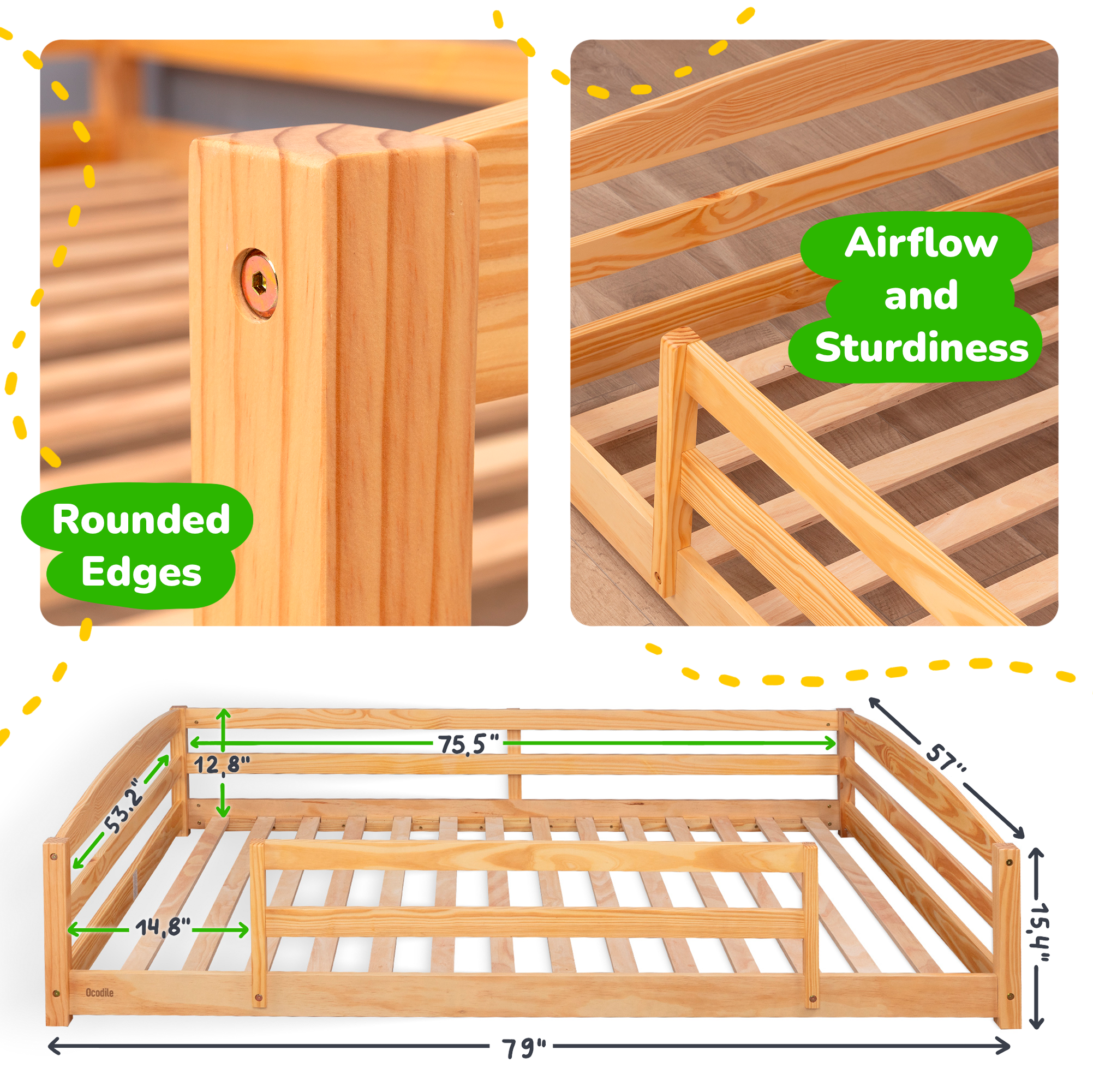 Ocodile Floor Bed - Full Size