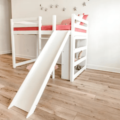 Loft Bed with Slide and Bookshelf