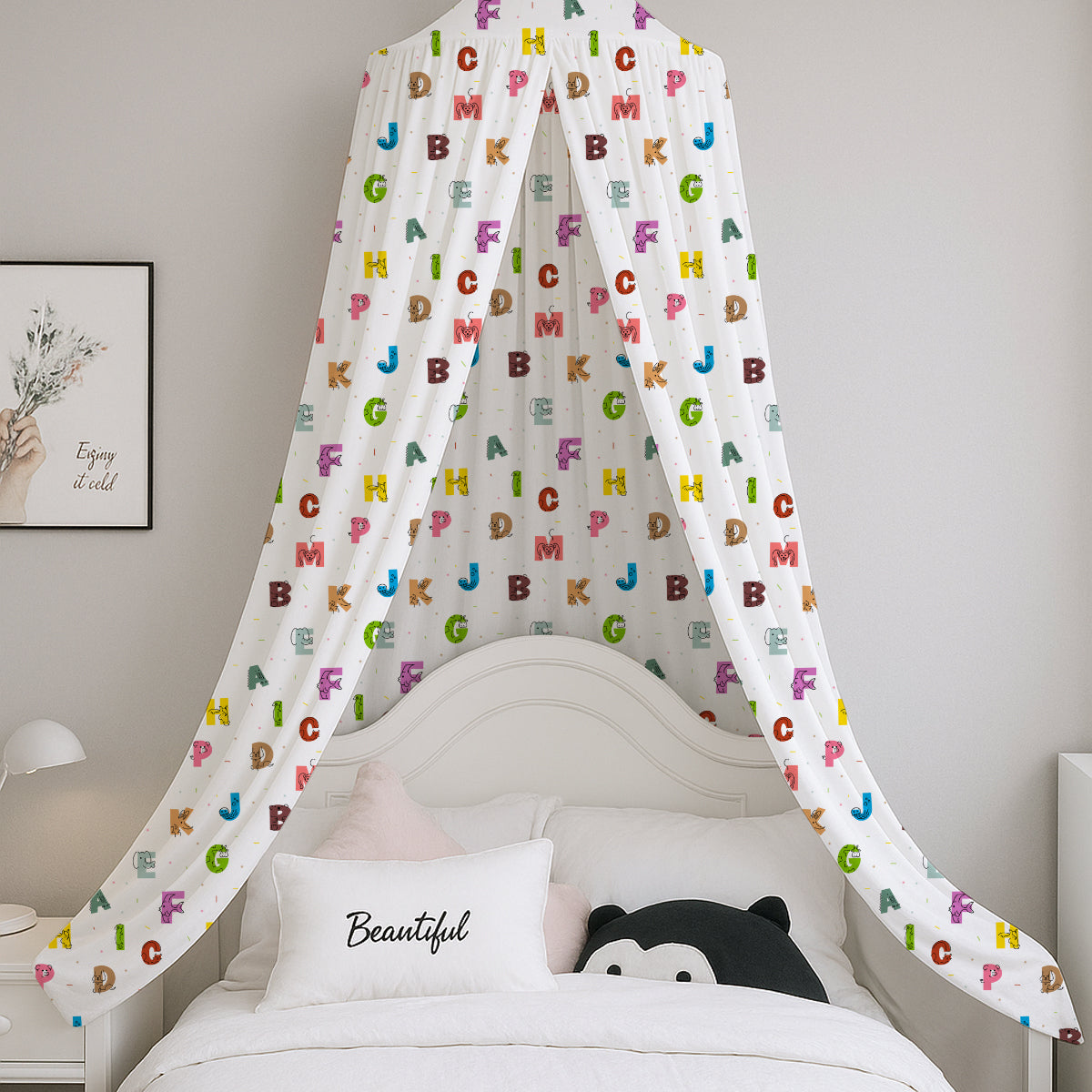 PushpLinen Animal-Alphabet Printed Canopy