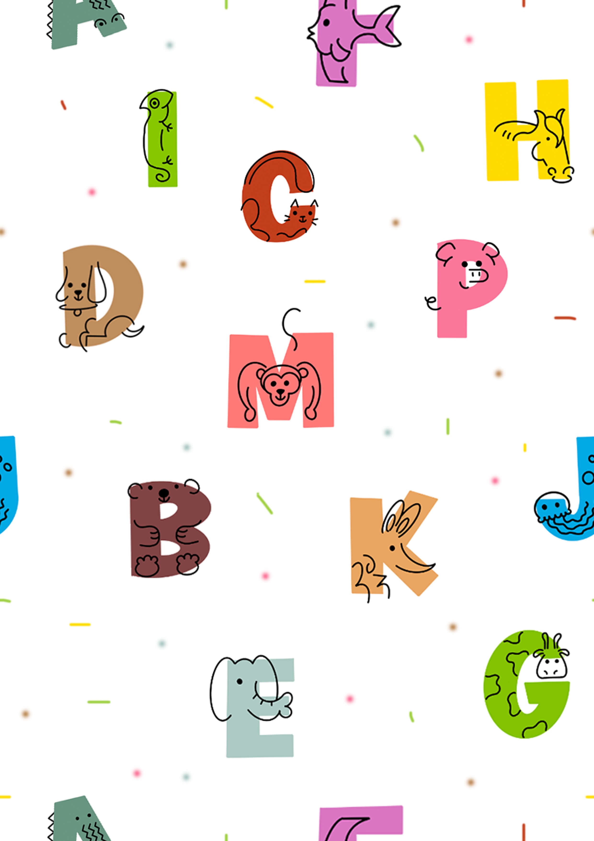 PushpLinen Animal-Alphabet Printed Canopy