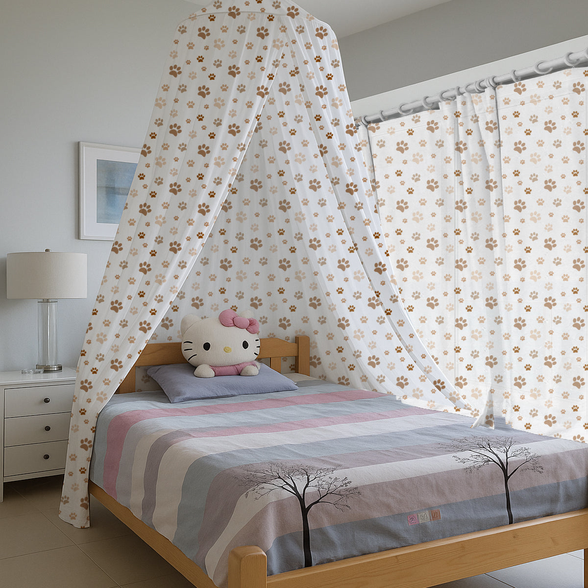 PushpLinen Animal Paws Printed Canopy