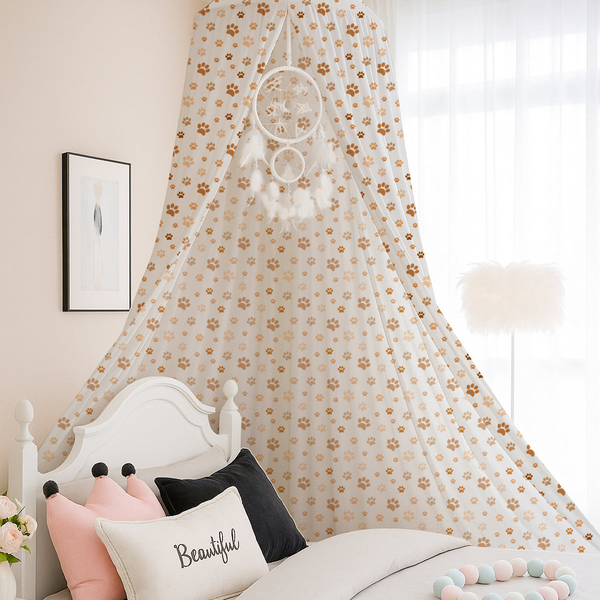 PushpLinen Animal Paws Printed Canopy