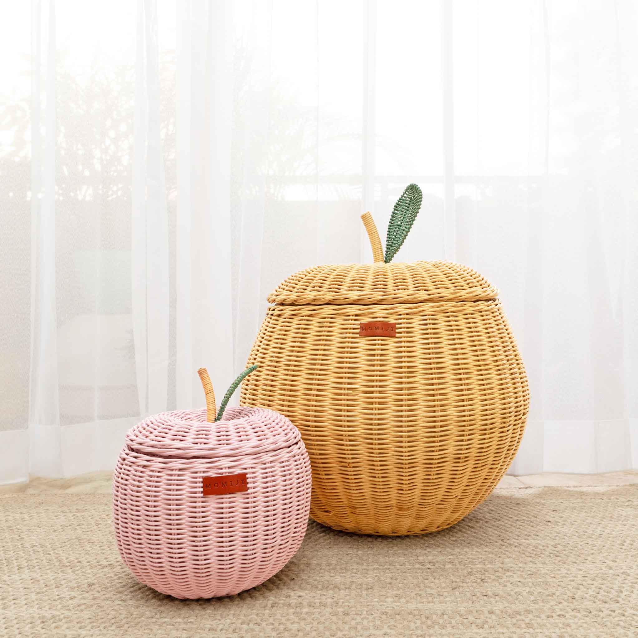 MOMIJI Apple Rattan Storage Basket Pink - Small MOMIJI US LLC