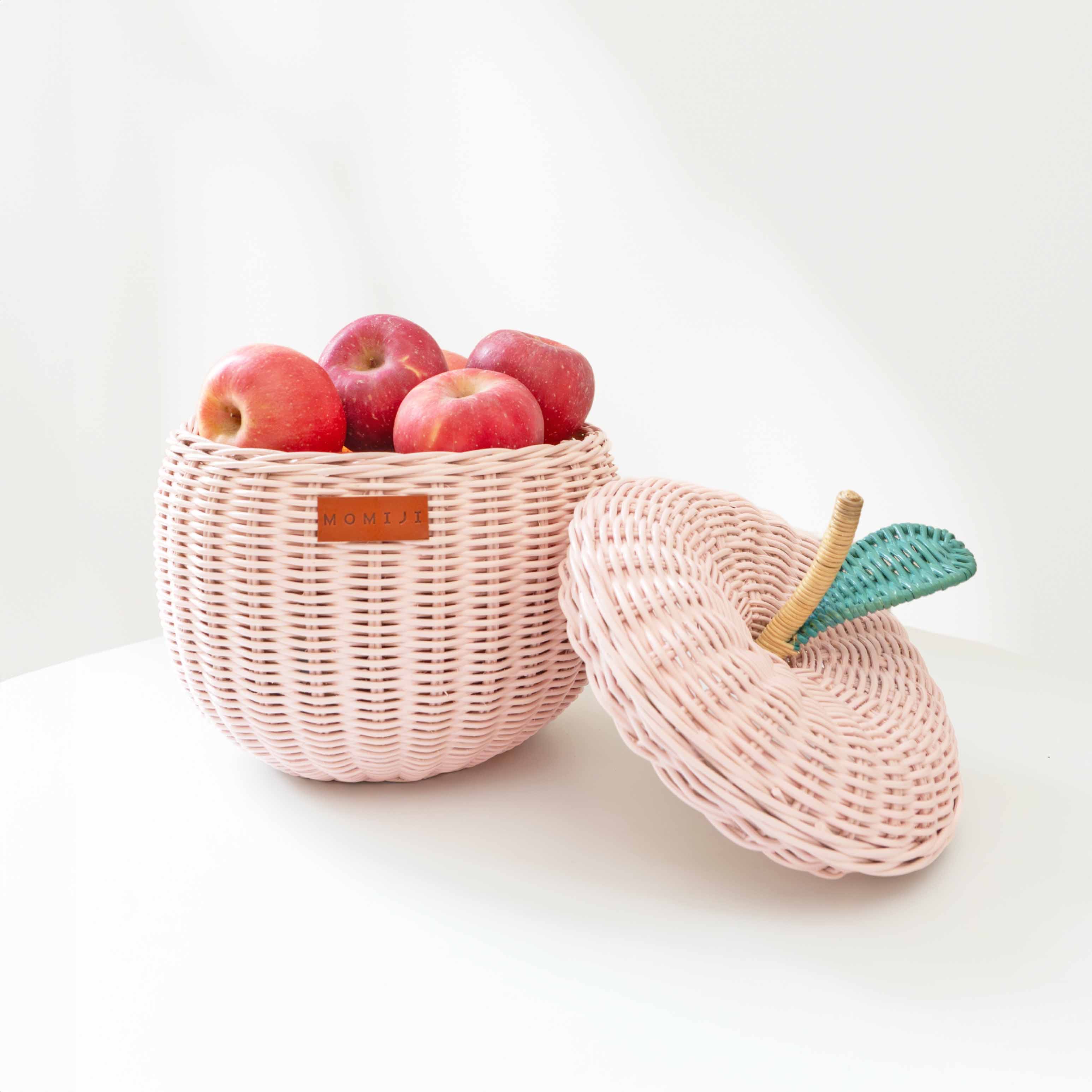 MOMIJI Apple Rattan Storage Basket Pink - Small MOMIJI US LLC