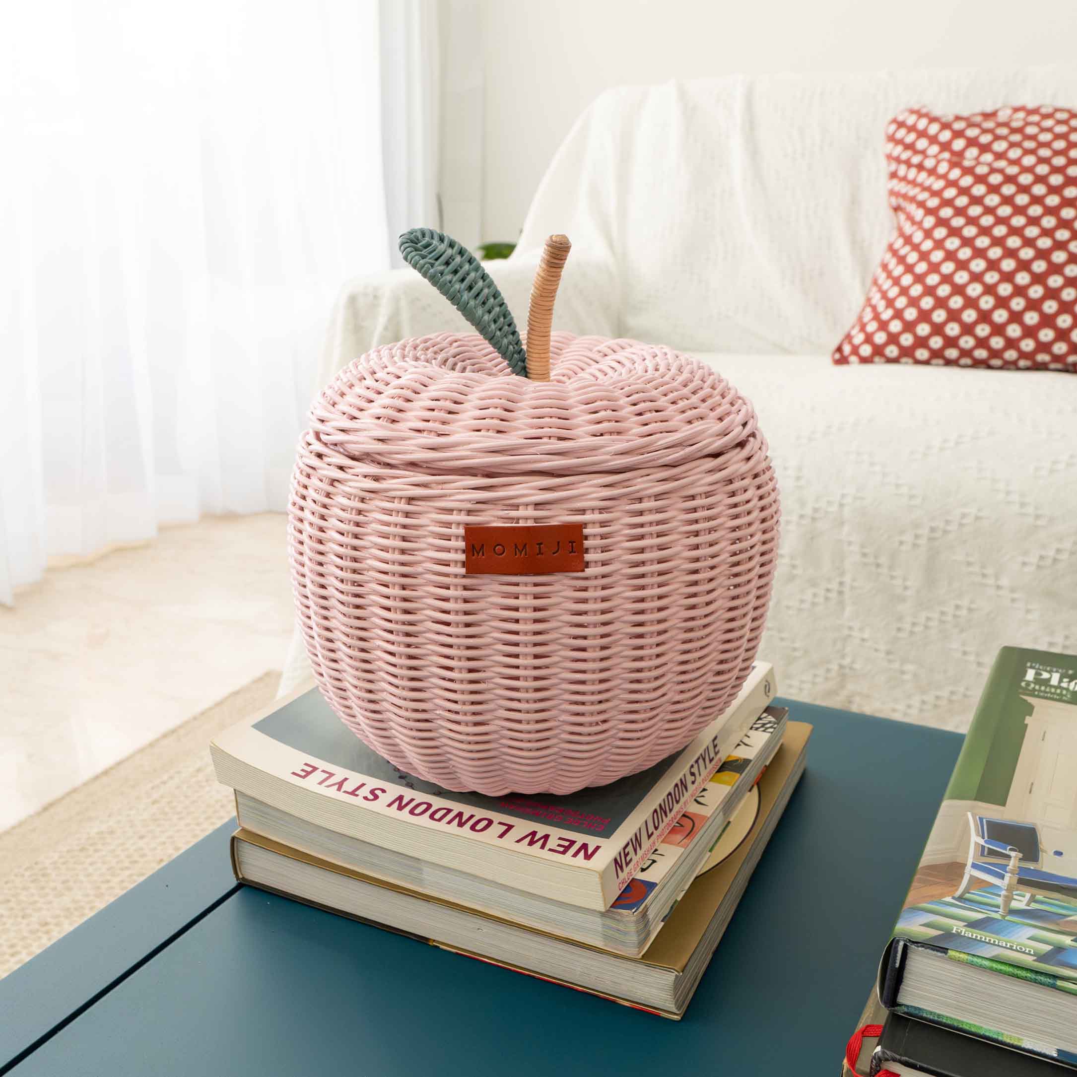 MOMIJI Apple Rattan Storage Basket Pink - Small MOMIJI US LLC
