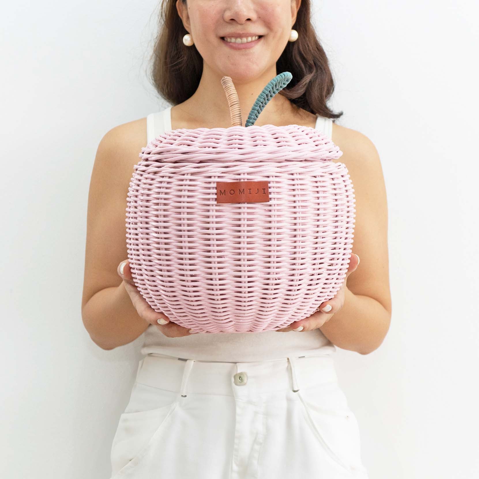 MOMIJI Apple Rattan Storage Basket Pink - Small MOMIJI US LLC