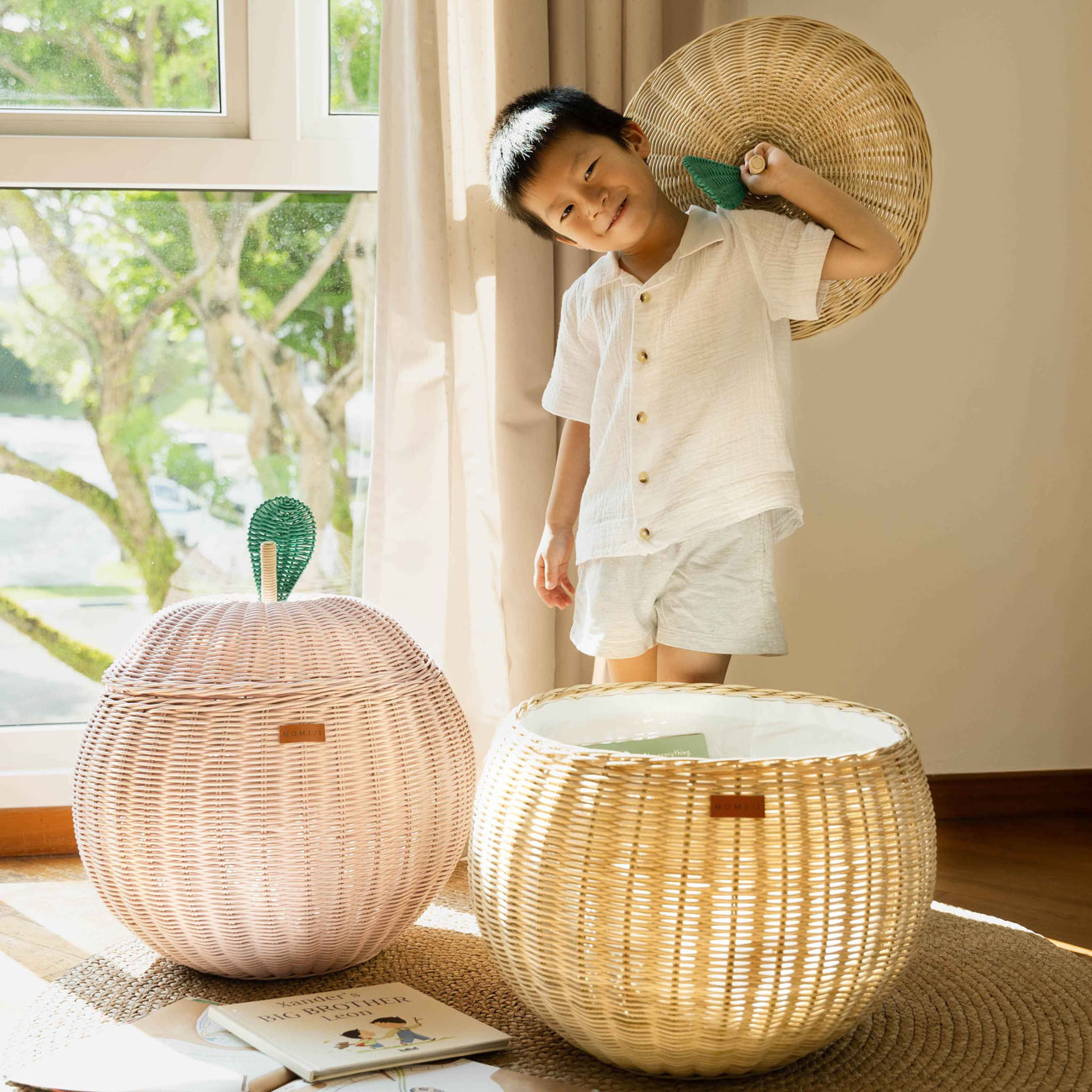 MOMIJI Apple Rattan Storage Basket Natural - Large MOMIJI US LLC