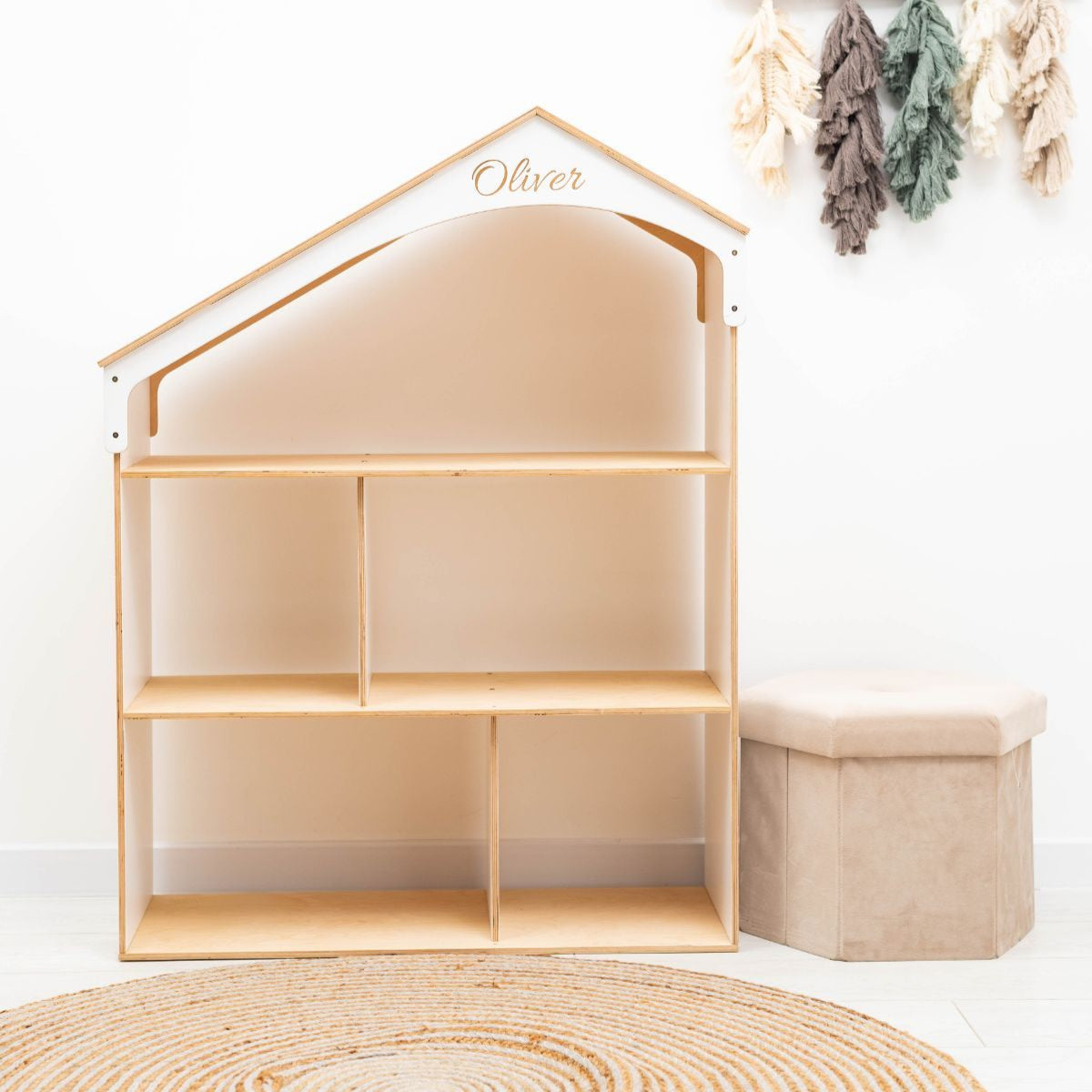 Enjoy the Wood White Dollhouse Bookcase