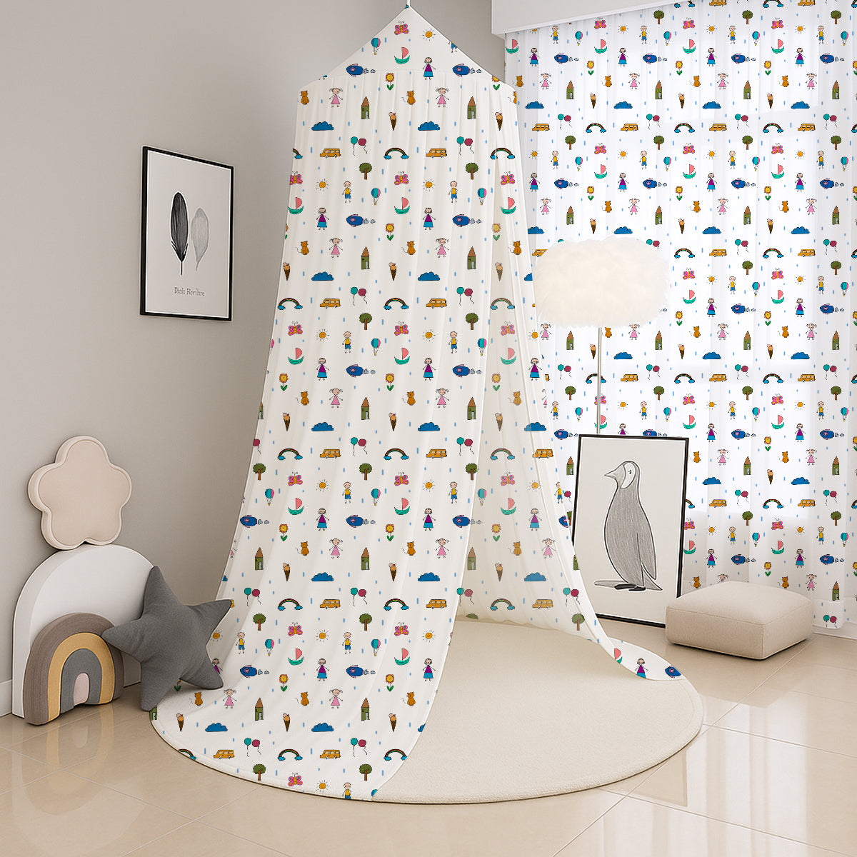 PushpLinen Boy & Girl Kids Printed Canopy