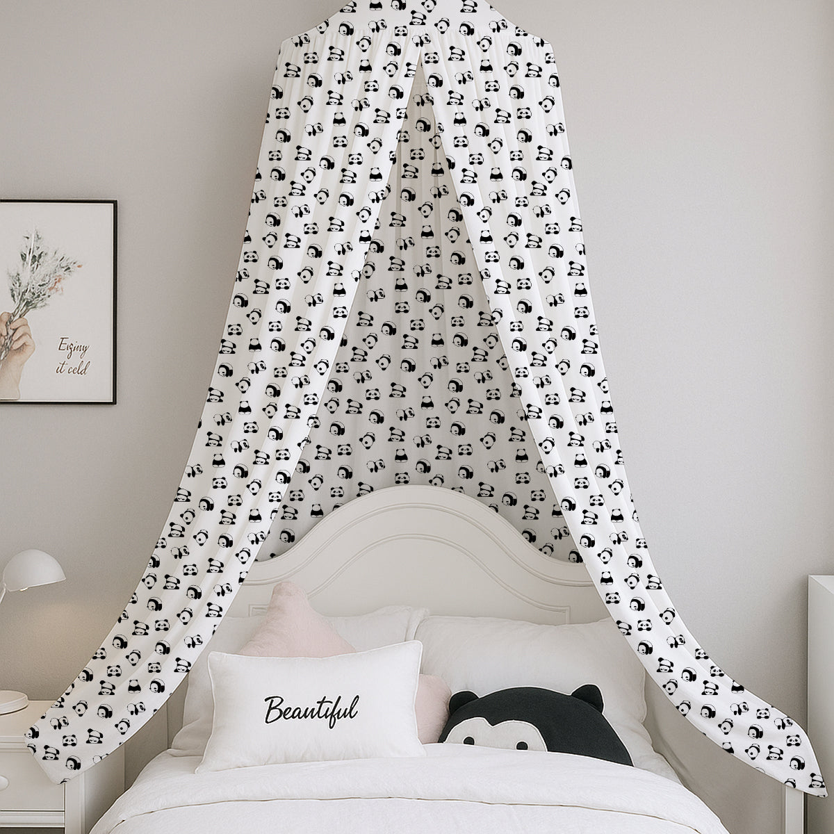 PushpLinen Cute-Panda Printed Canopy