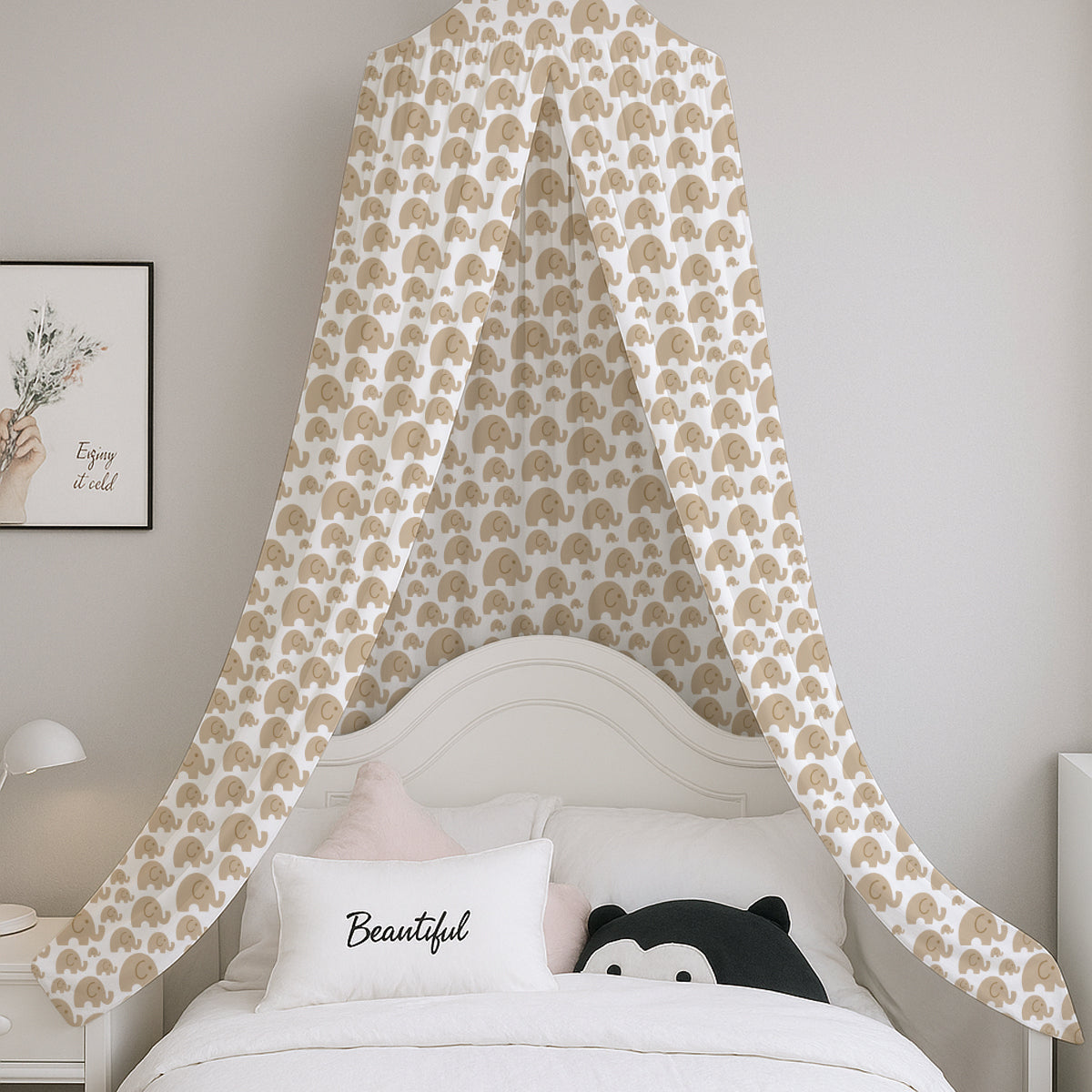 PushpLinen Cute Elephant Printed Canopy