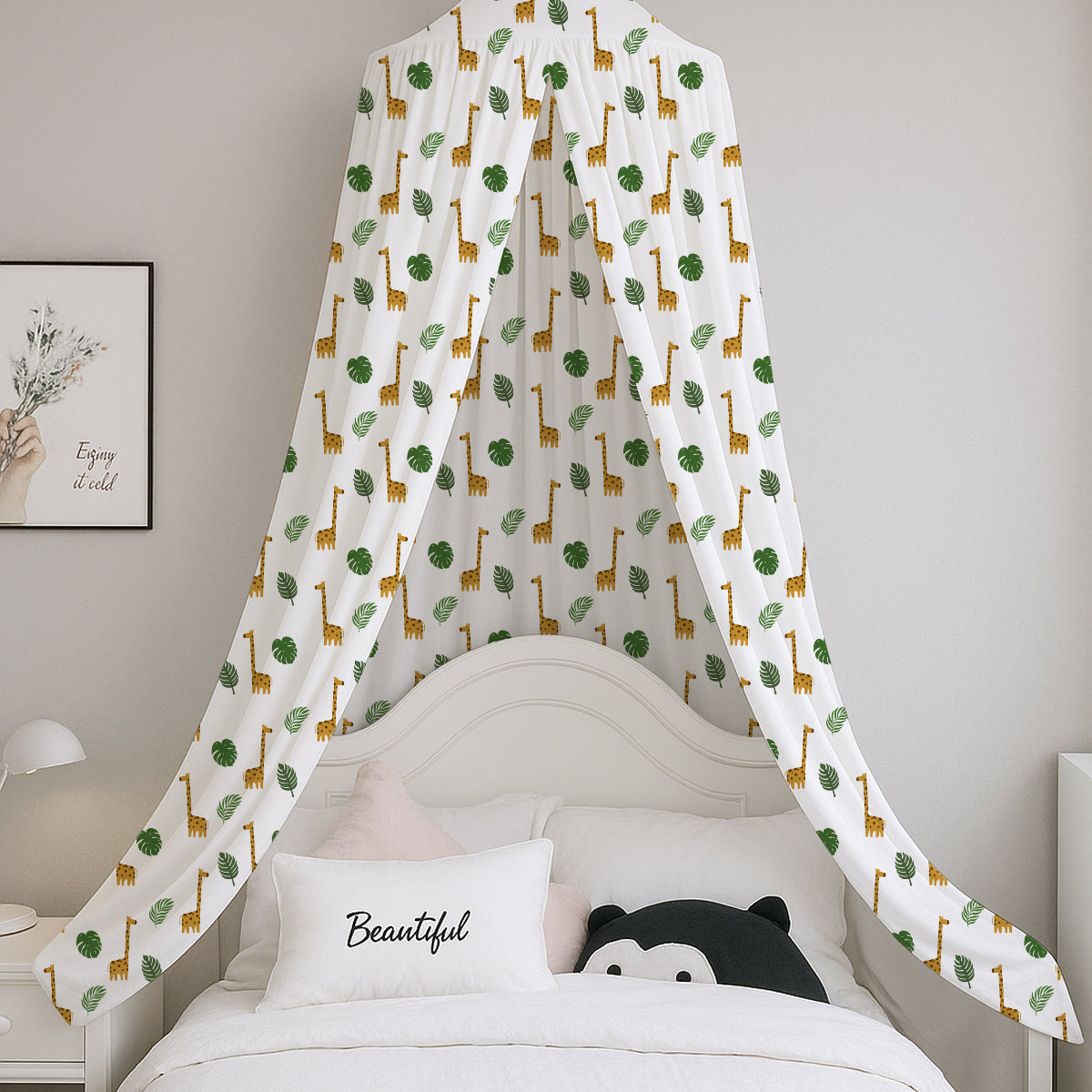 PushpLinen Cute Giraffe Printed Canopy