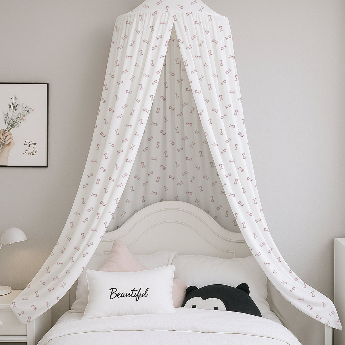 PushpLinen Dog Bones Printed Canopy