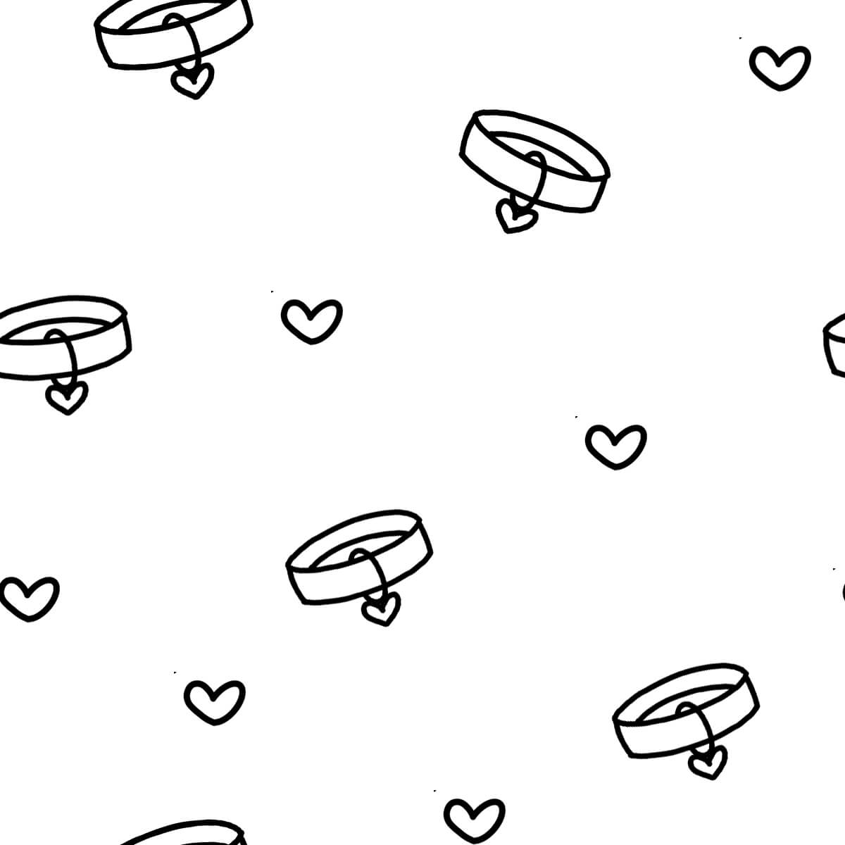 PushpLinen Dog Heart Collar Ring Printed Canopy