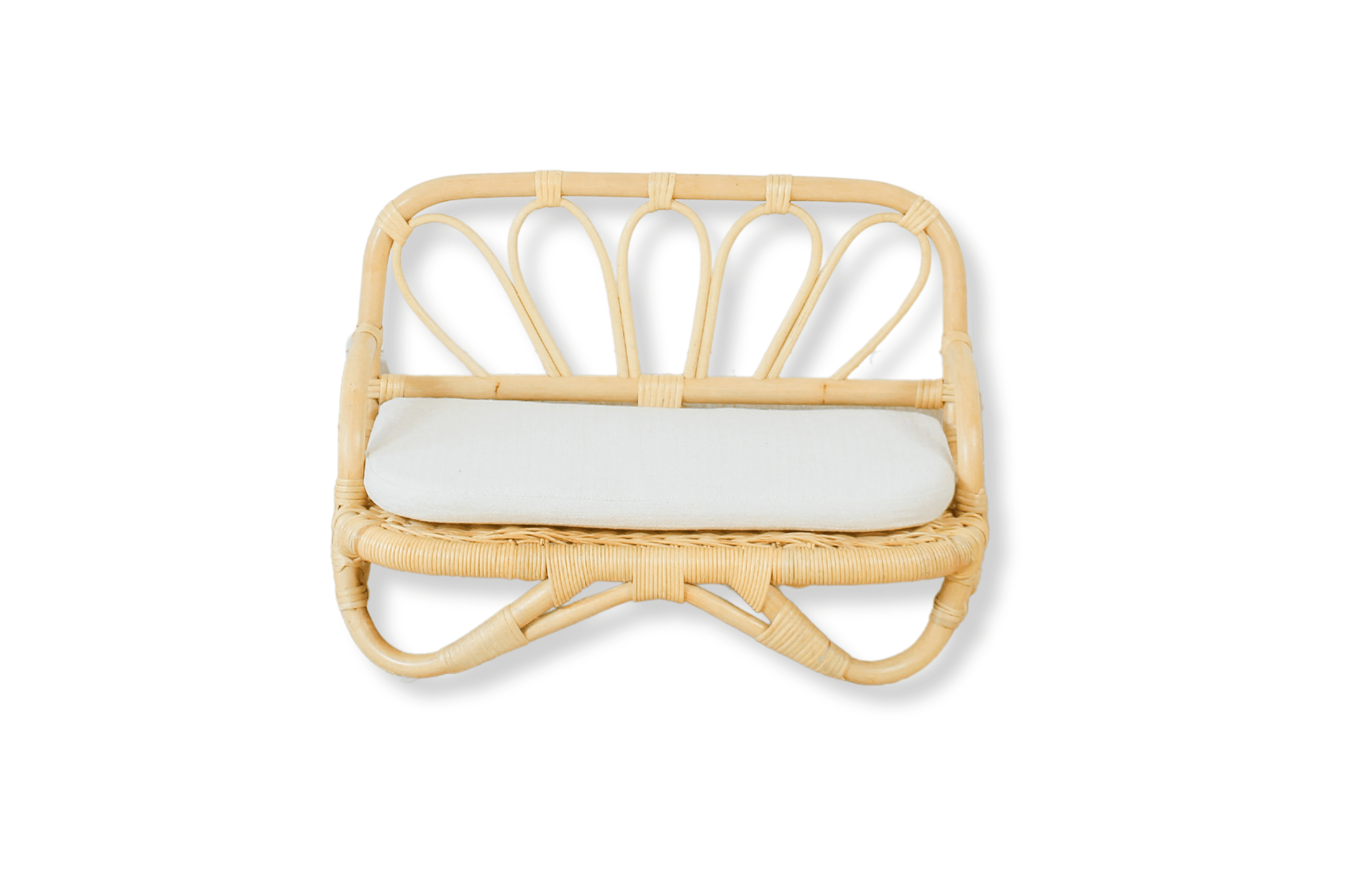 Lullaby Rattan Handmade Rattan Doll Sofa | Boho Montessori Doll Furniture | Eco-Friendly Pretend Play Couch for Girls Dolls