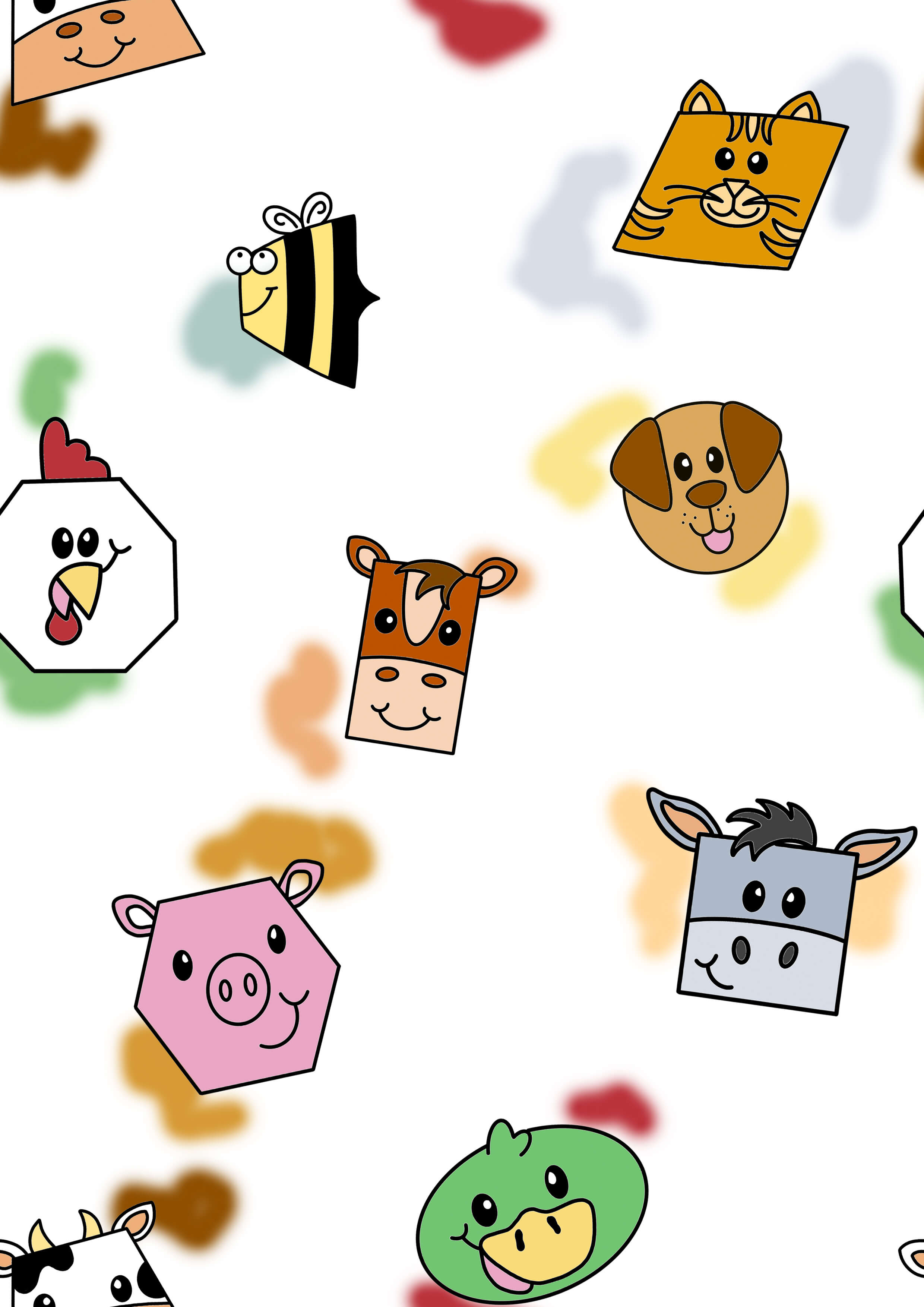 PushpLinen Farm Animals Printed Canopy