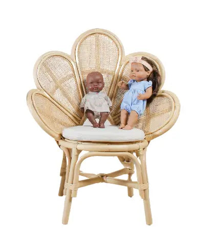 Lullaby Rattan Handmade Rattan Flower Chair for Kids – Blossom Bloom Rattan Chair – Handwoven Flower Chair for Kids and Dolls| Boho Nursery & Playroom Furniture