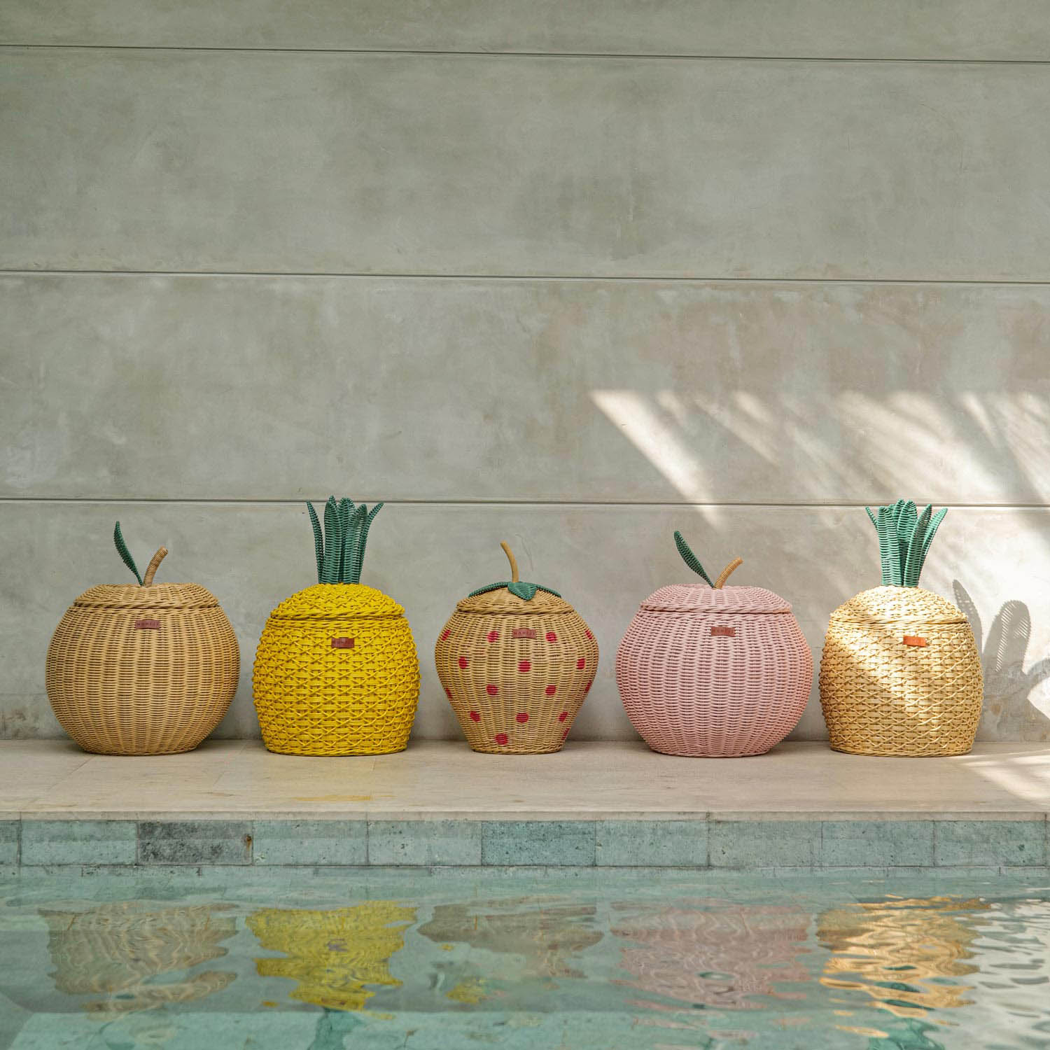 MOMIJI Pineapple Rattan Storage Basket Yellow - Medium MOMIJI US LLC