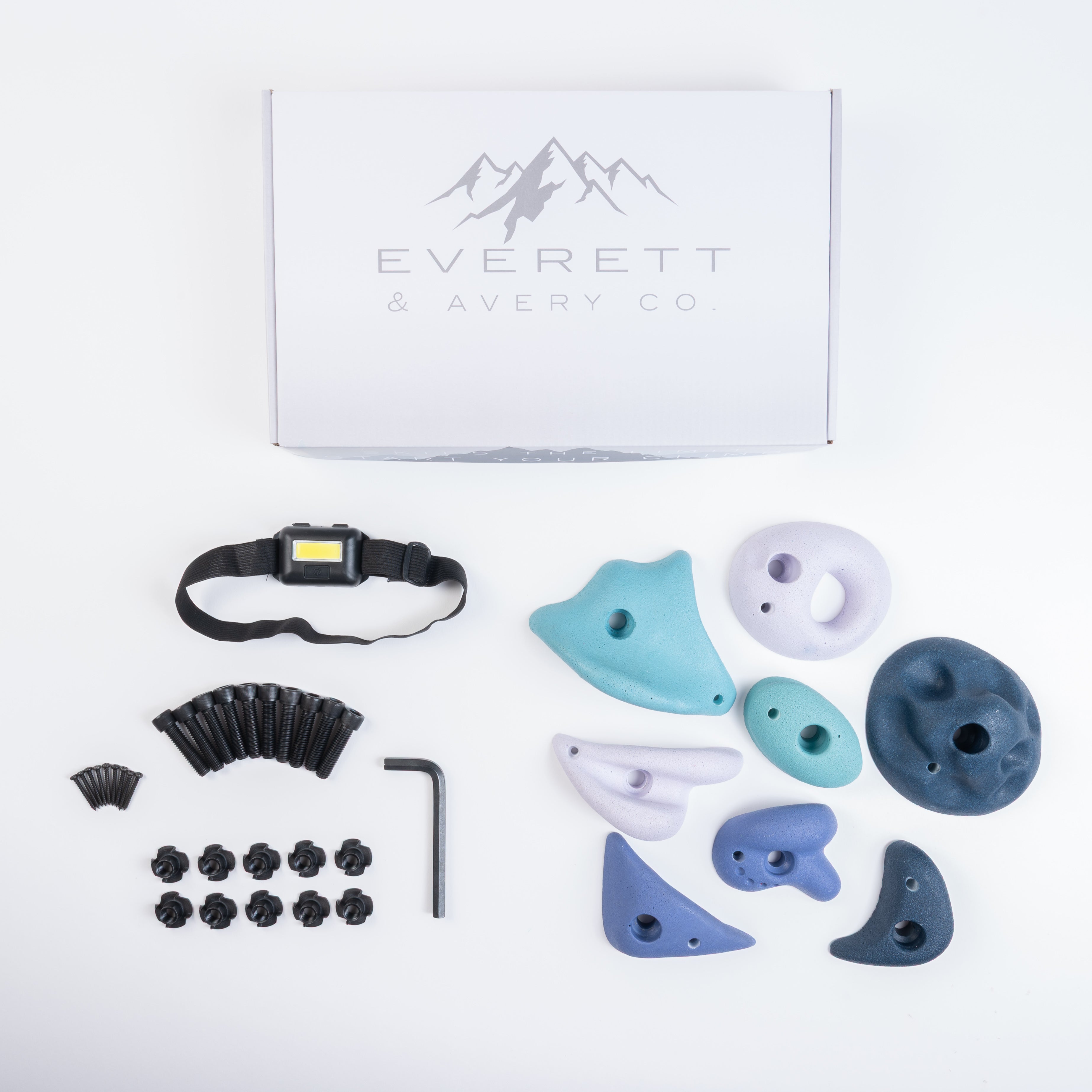 Everett & Avery Co. Premium Rock Climbing Holds (Aurora) - Glow-in-the-Dark Rock Climbing Holds