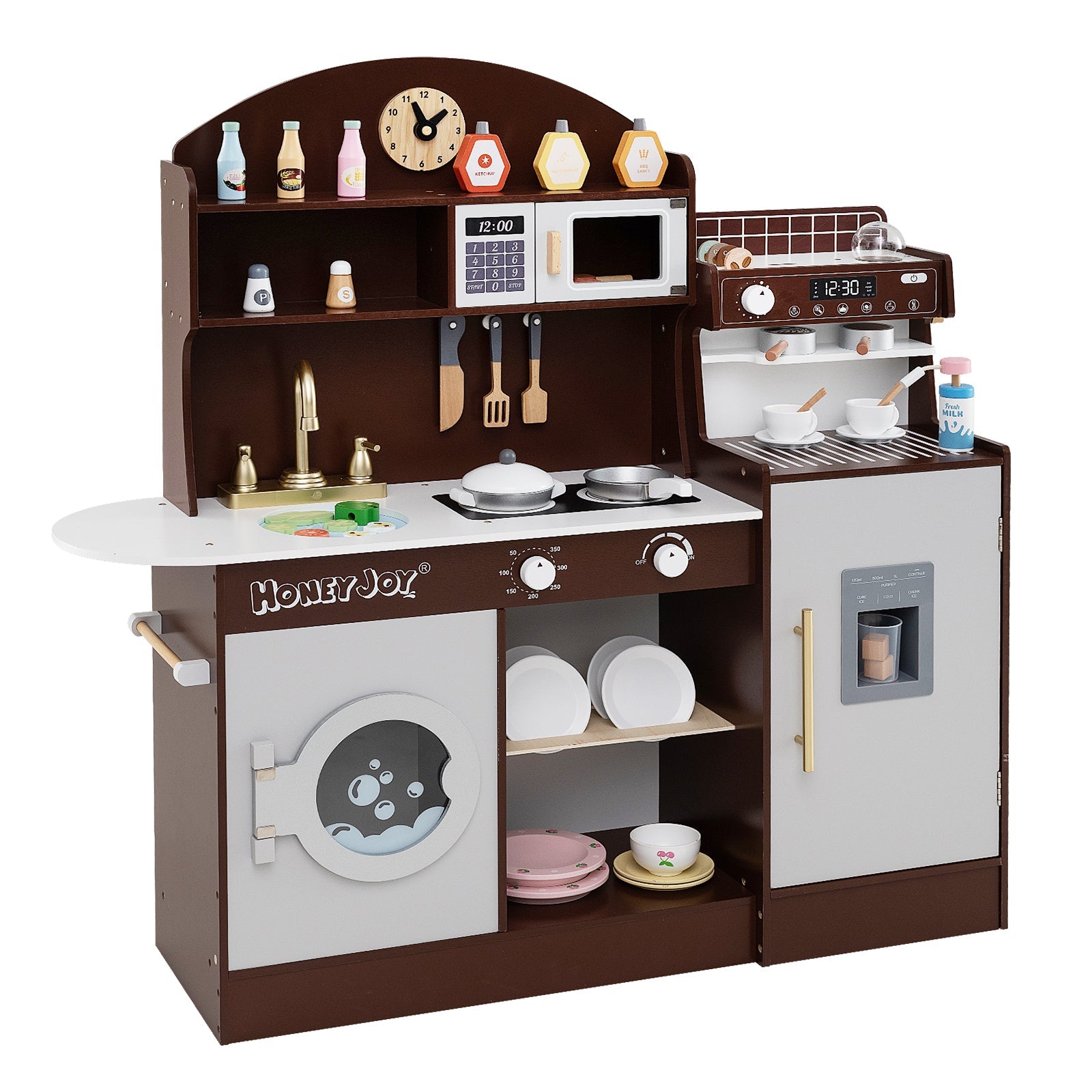 GBruno Kids Kitchen Set Wooden with Coffee Makers and Accessories-Coffee