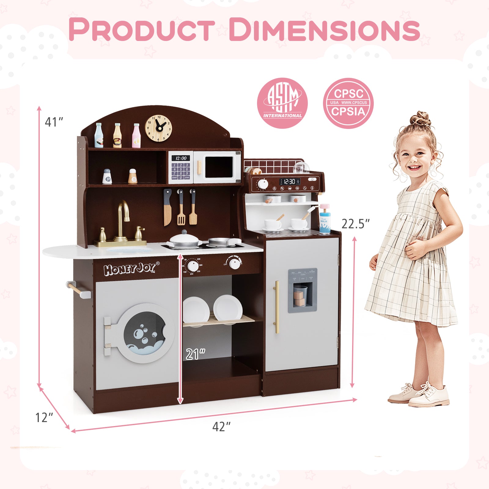 GBruno Kids Kitchen Set Wooden with Coffee Makers and Accessories-Coffee