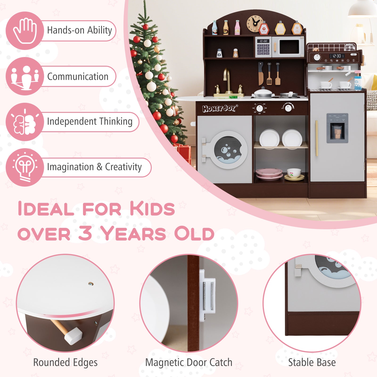 GBruno Kids Kitchen Set Wooden with Coffee Makers and Accessories-Coffee