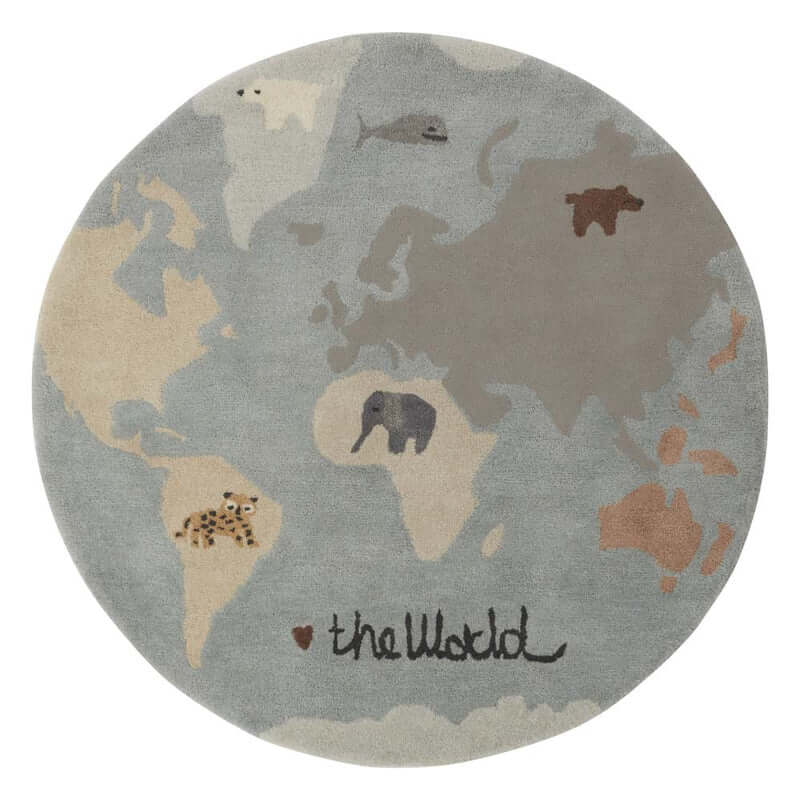 OYOY The World Tufted Rug - Multi M1045 white background