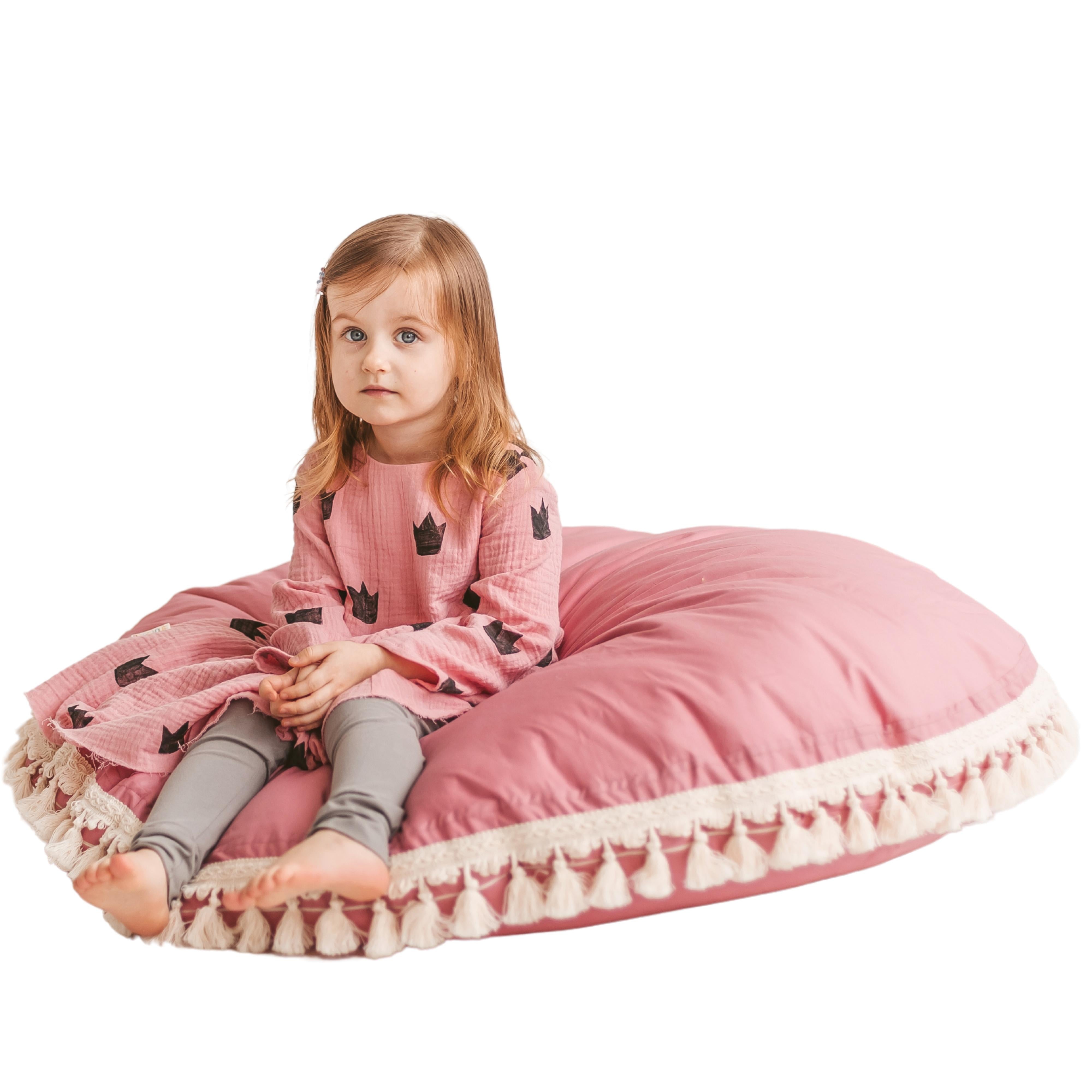 MINICAMP FP-ROSE-TAS Floor Cushion with Tassles for Kids