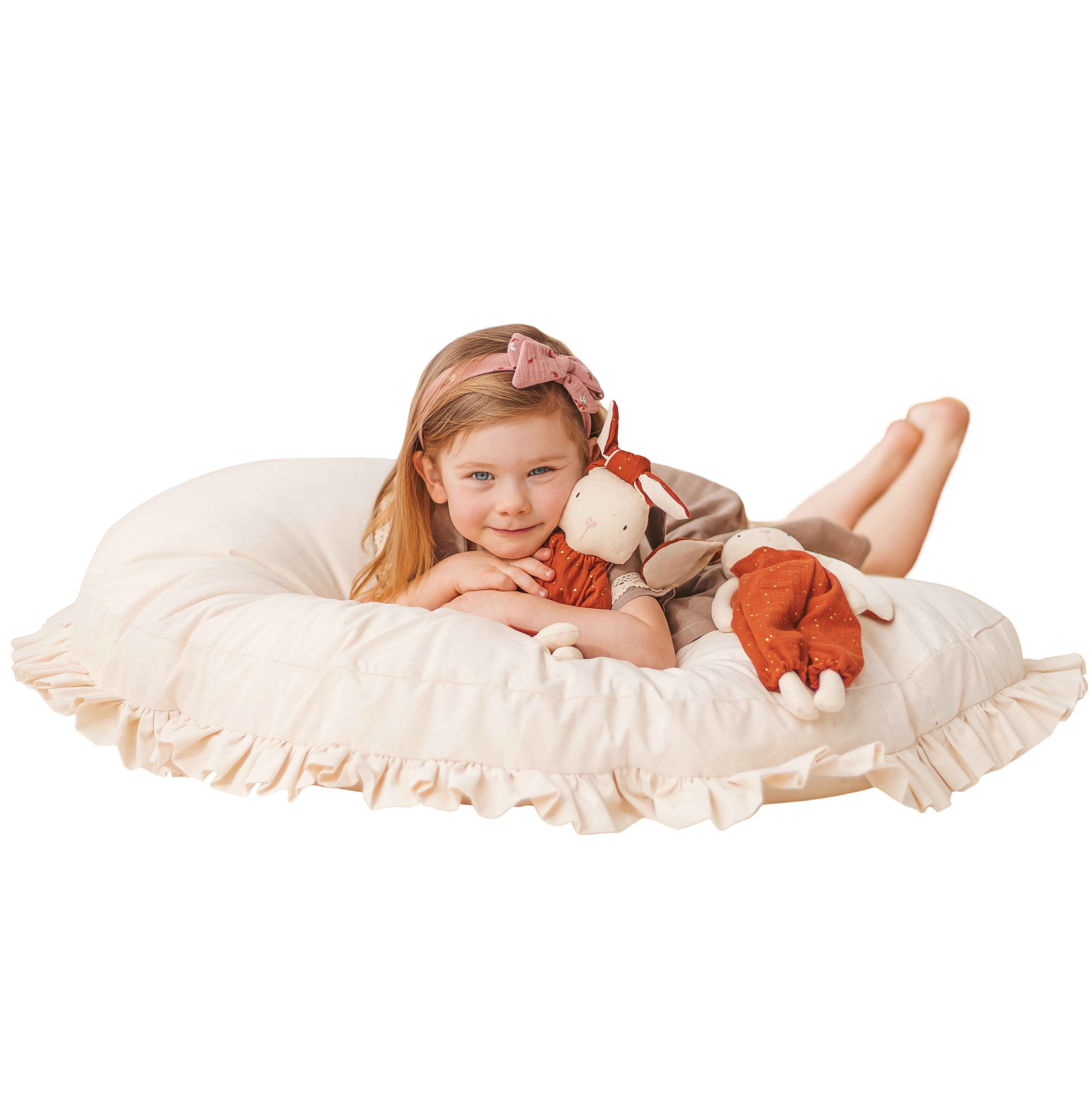 MINICAMP FP-BEIG-RUF Kid's Floor Cushion with Ruffles