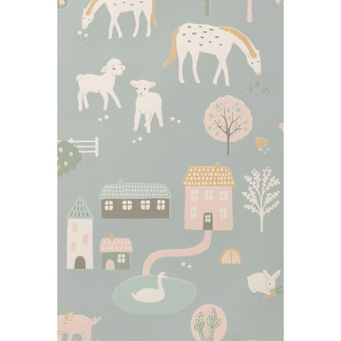 Majvillan Wallpaper for Kids Farm Stone Blue