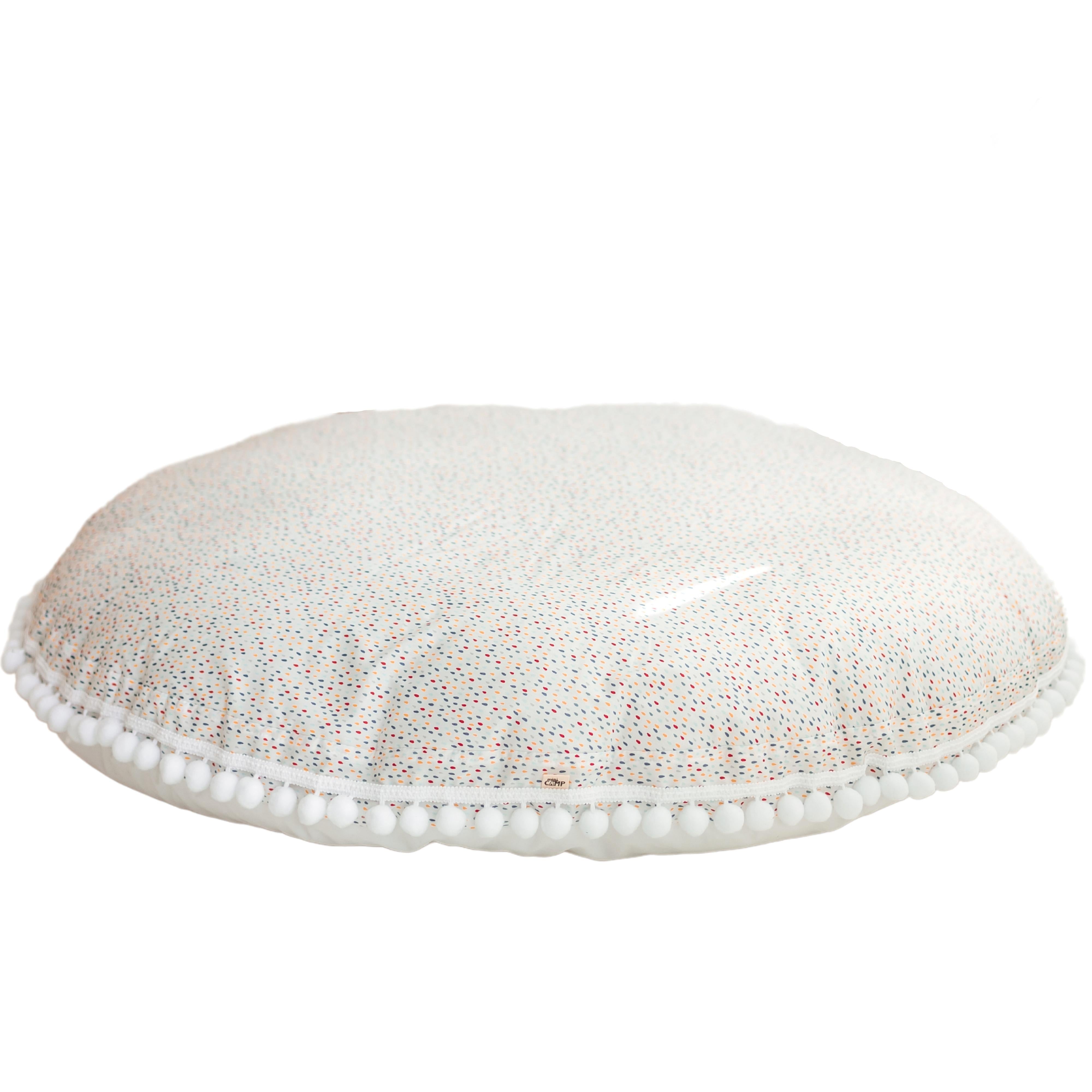 MINICAMP FP-WHDO-POM Large Kids White Floor Pom Pom Cushion