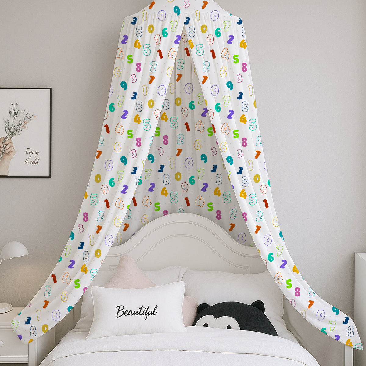PushpLinen Numbers Printed Printed Canopy