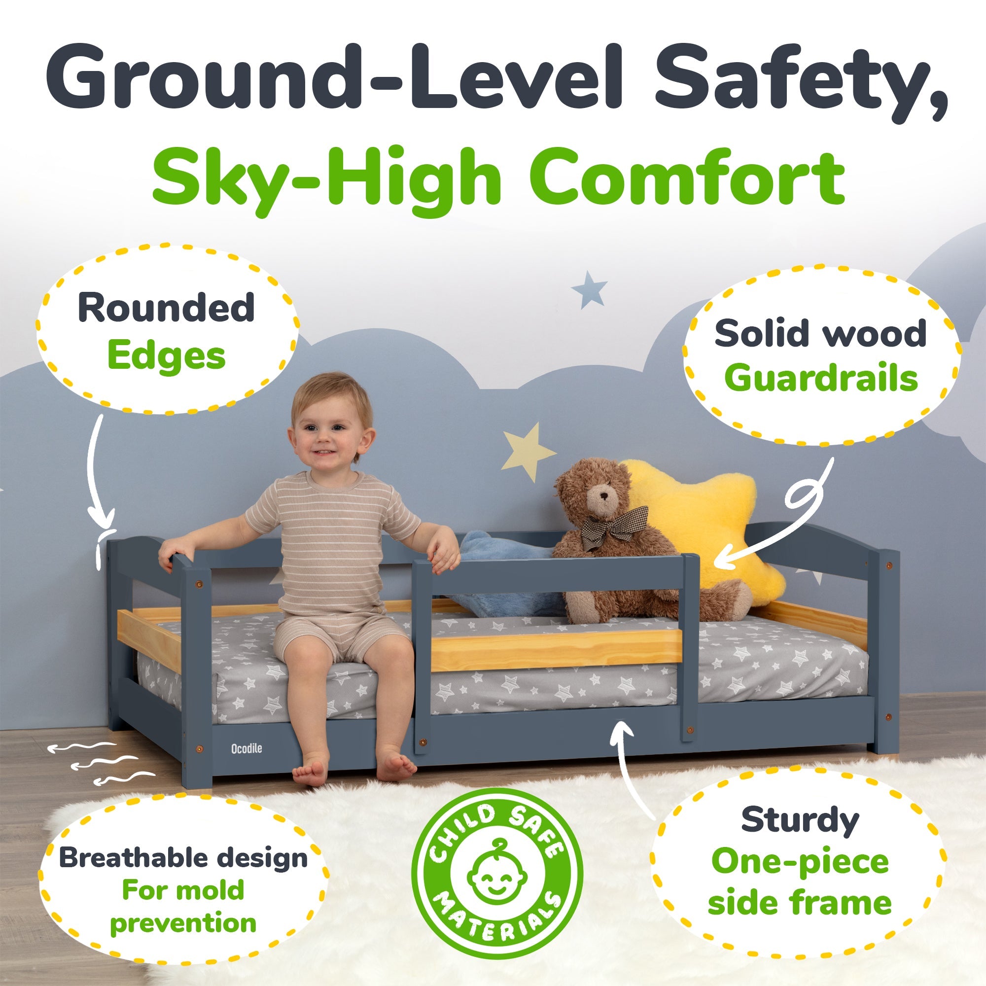 Ocodile Floor Bed - Crib Size