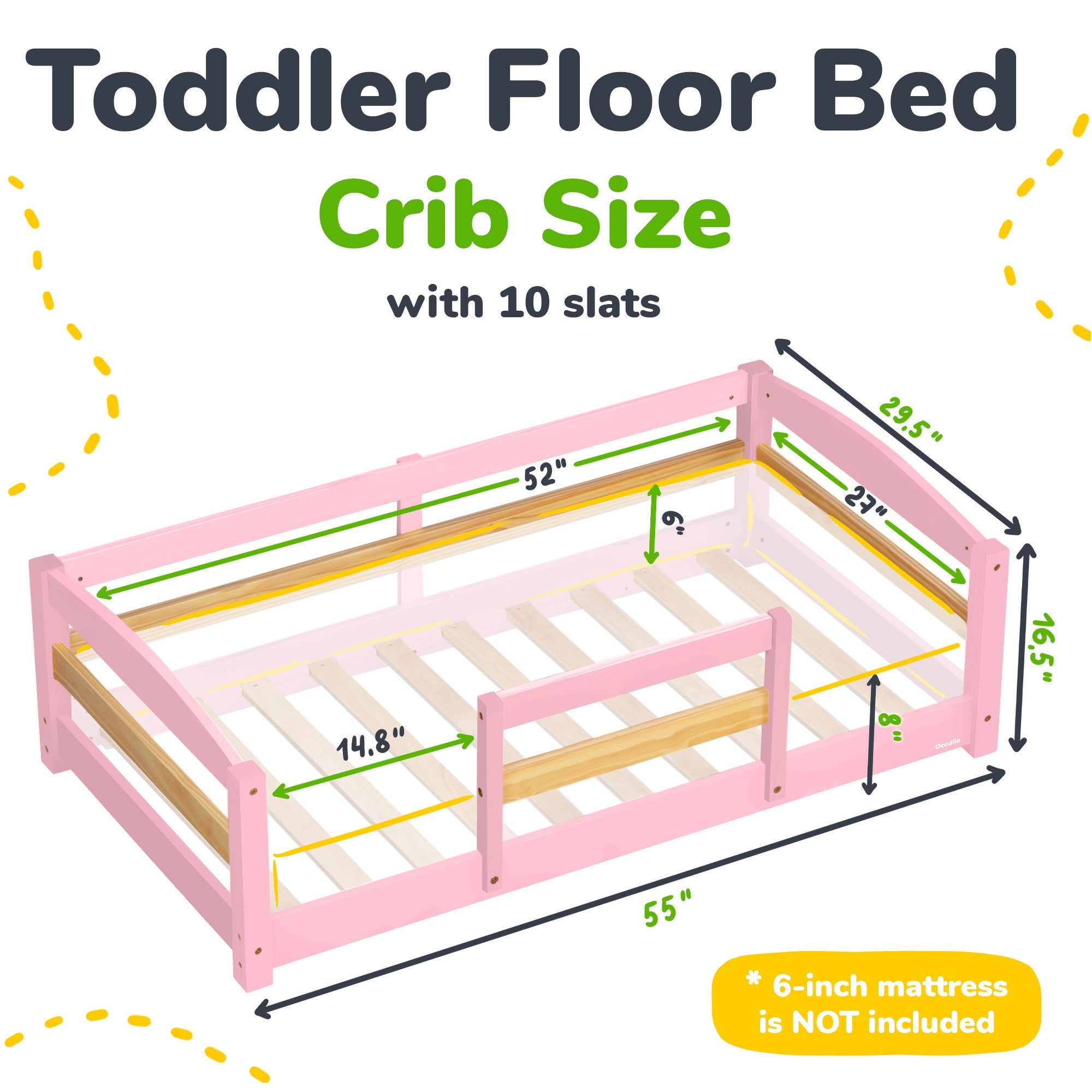 Ocodile Floor Bed - Crib Size